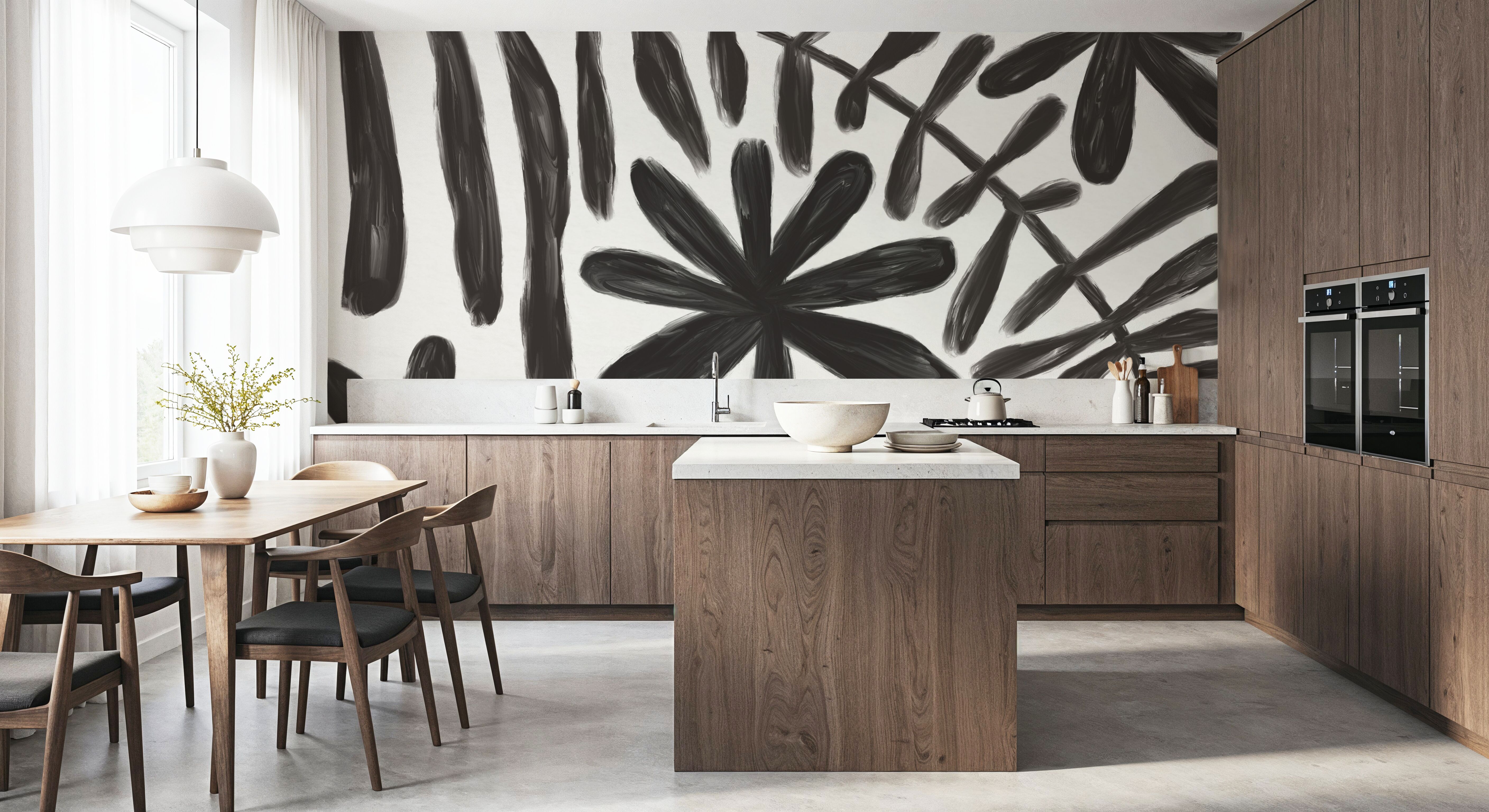 Fern and Flower Black