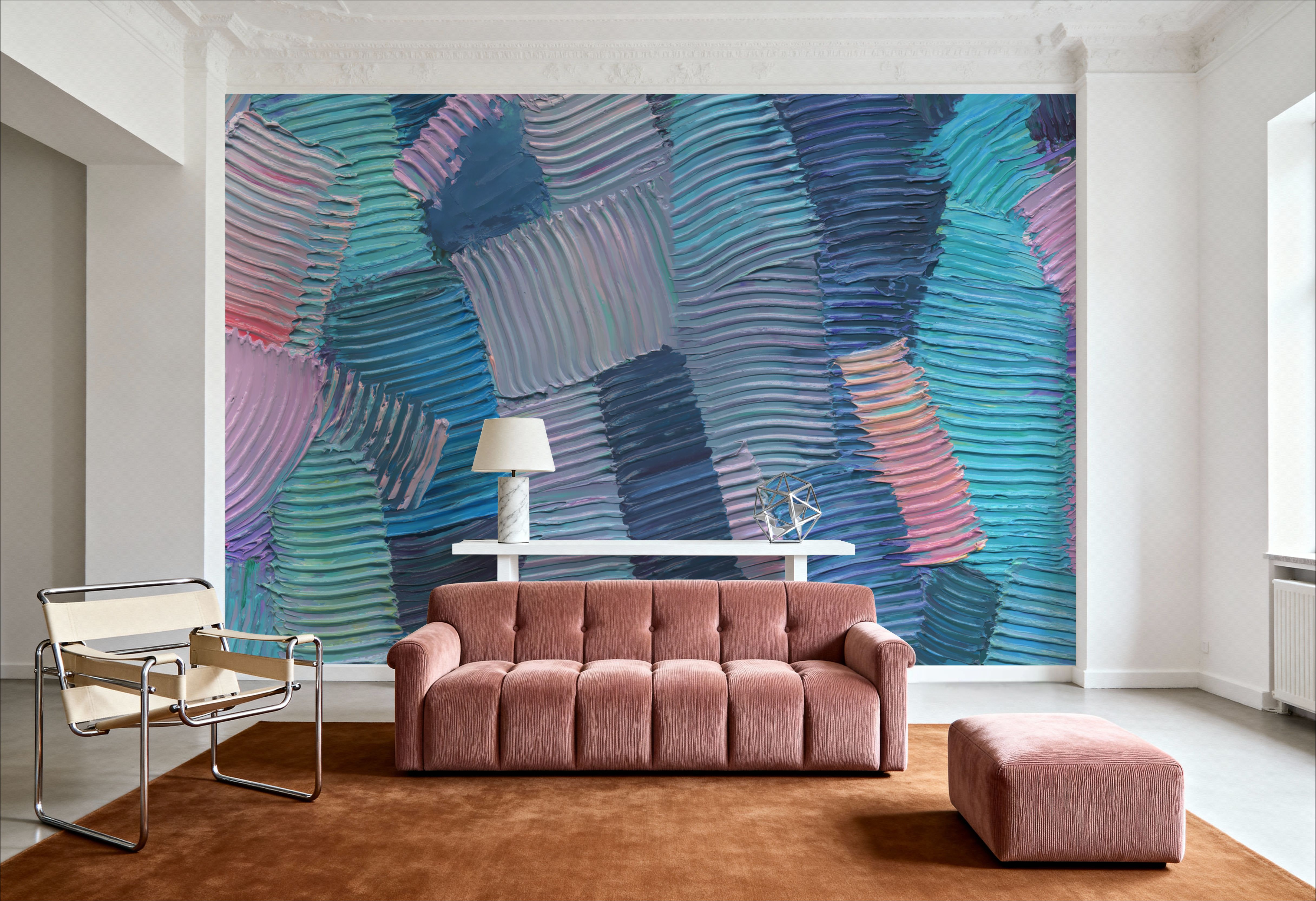 Abstract Stroke Texture Painting, Blue