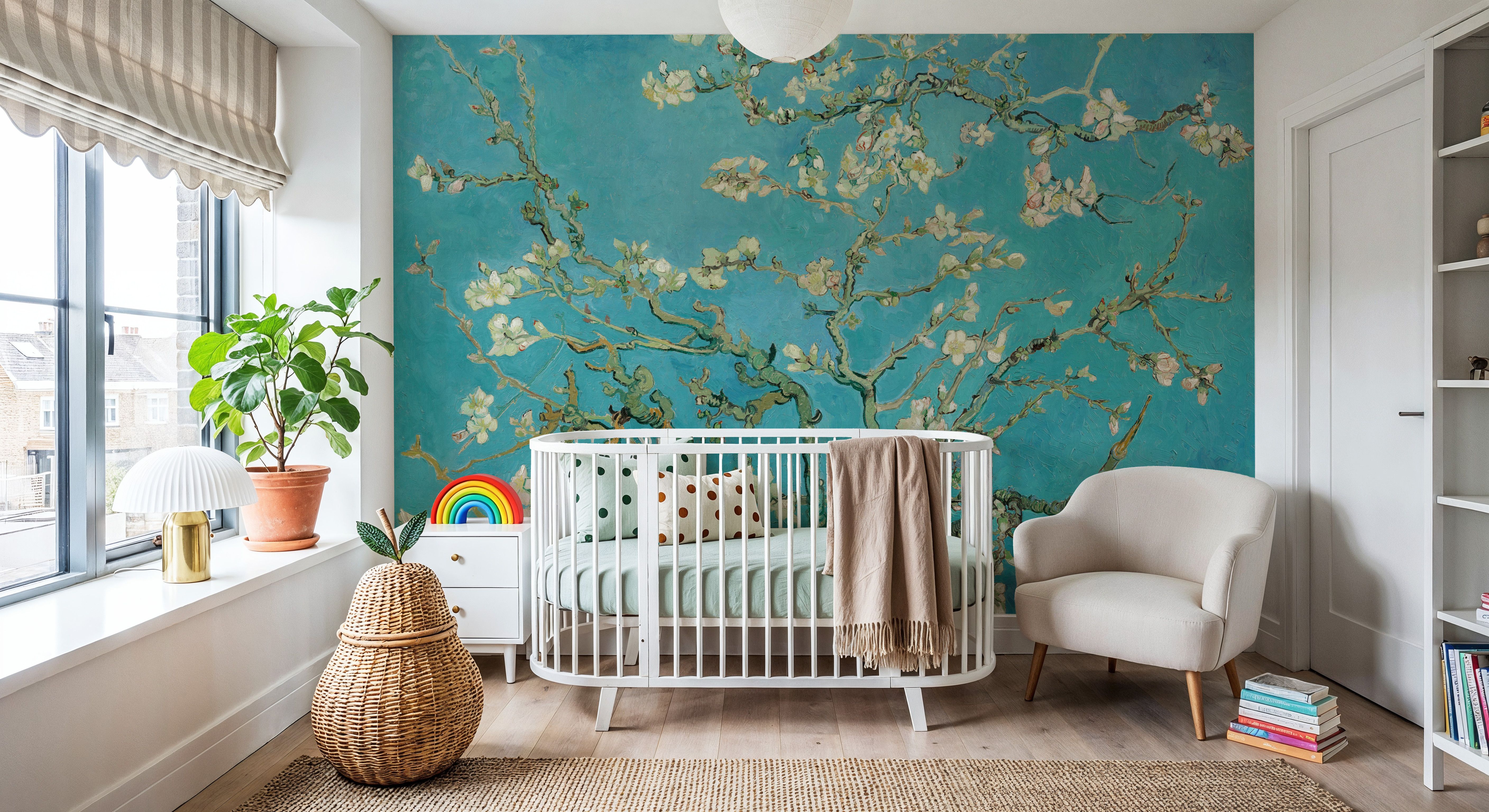 Almond Blossom, Turquoise, Tapet