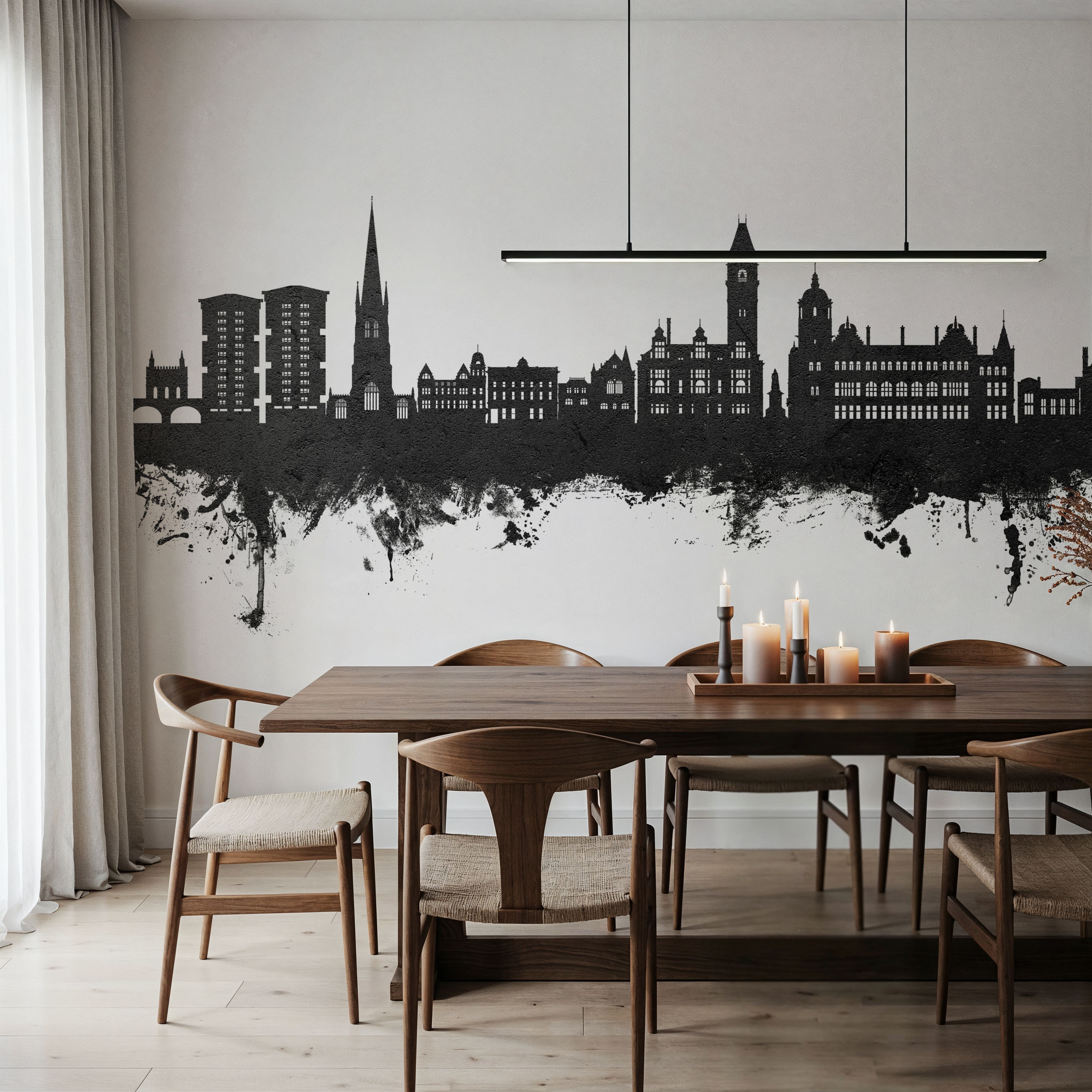 Wakefield England Skyline Black & White