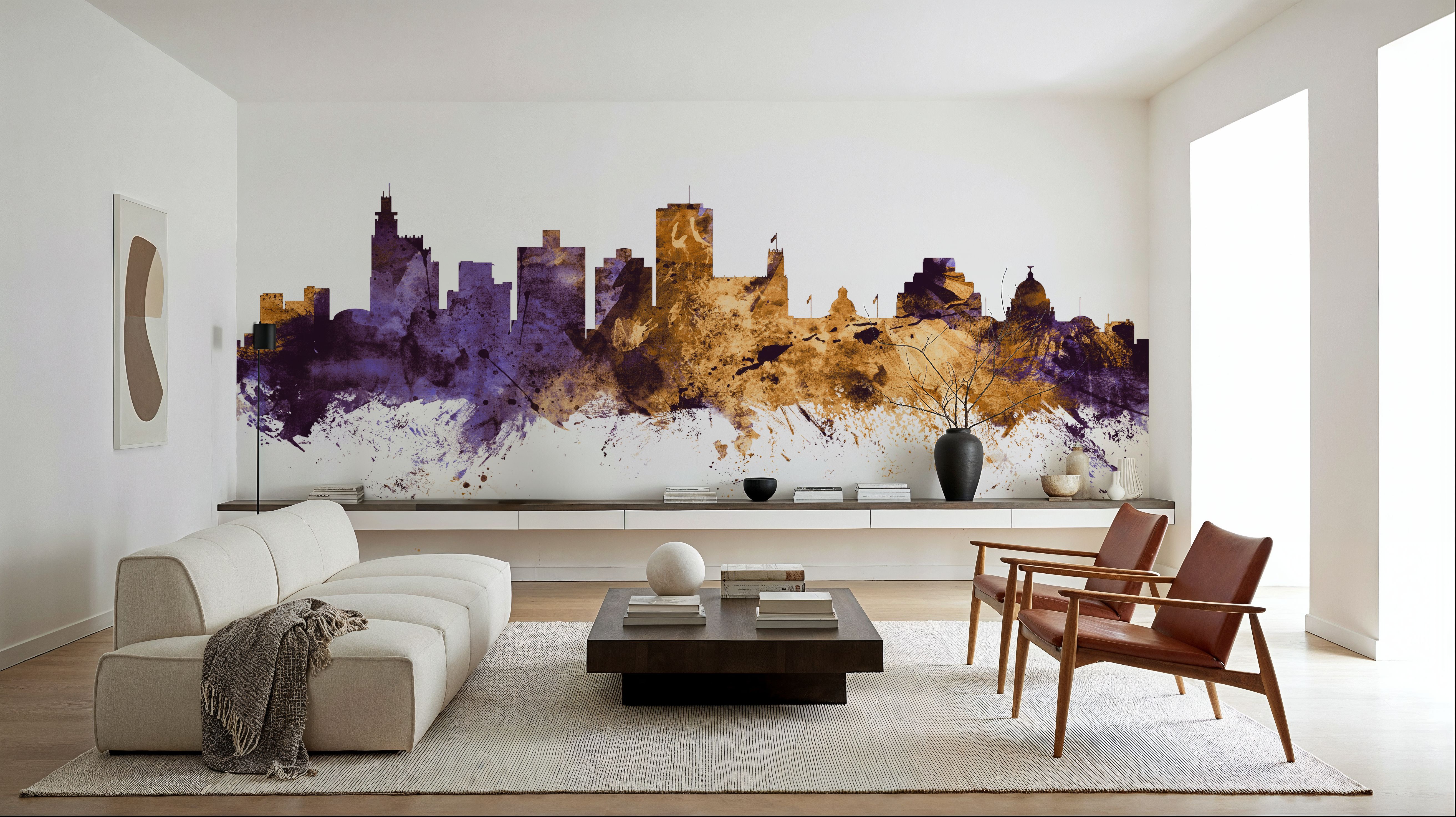 Jackson Mississippi Skyline Purple & Gold