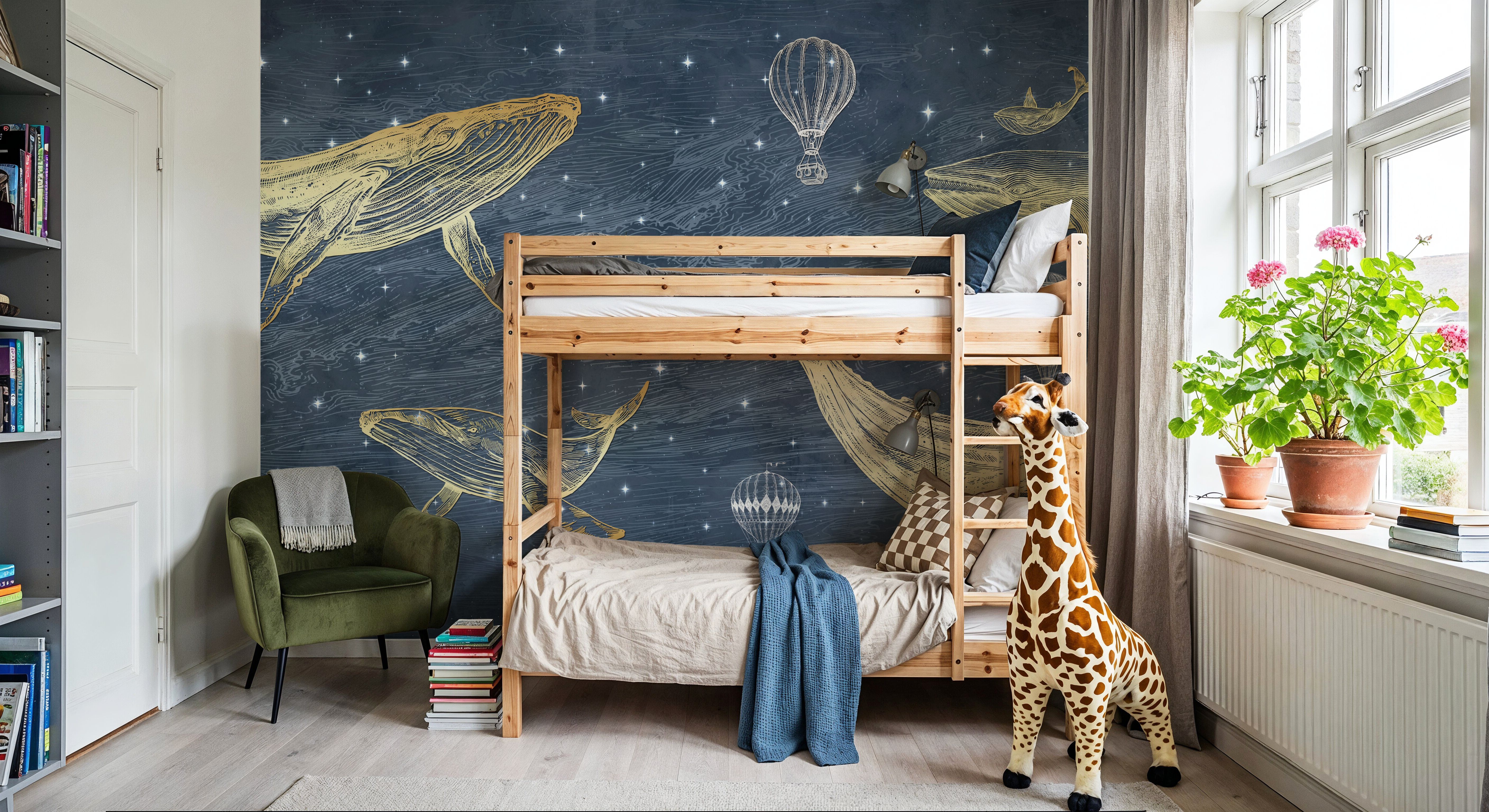 Whales in The Sky with Balloons, Washed