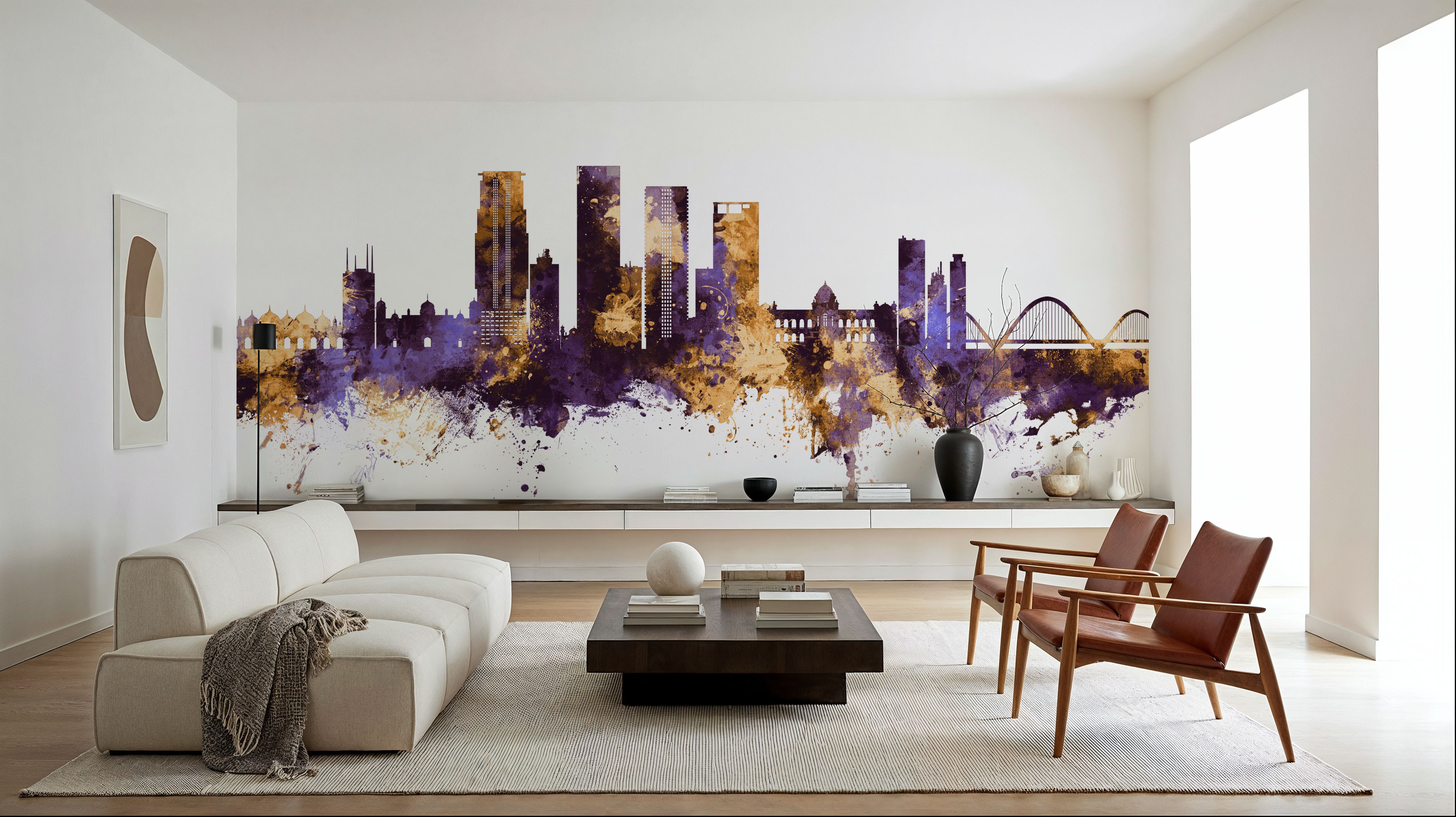 Dhaka Bangladesh Skyline Purple & Gold