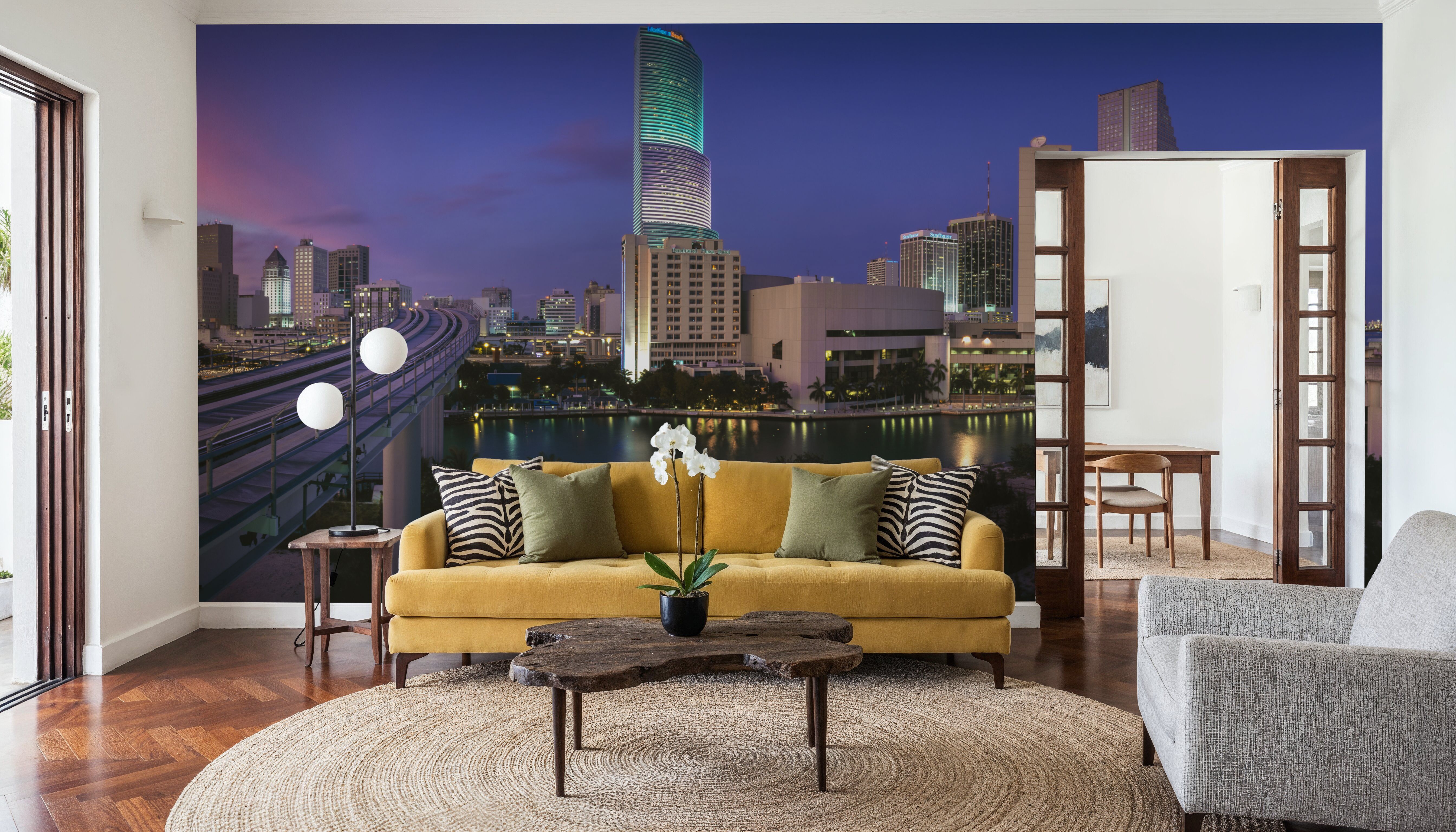 Sunset Blue Twilight Metropolis, Wallpaper