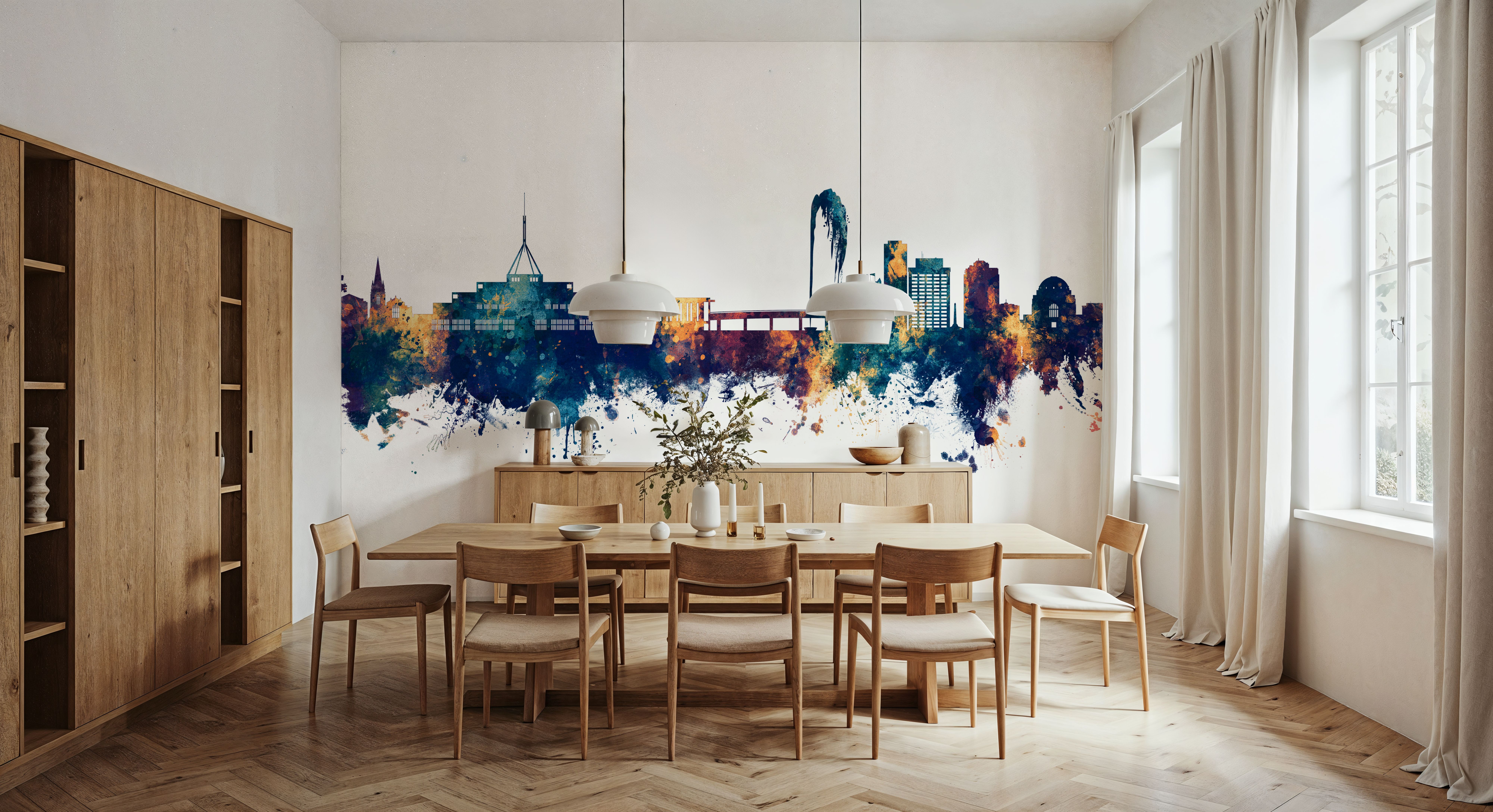 Canberra Skyline Blue & Bronze