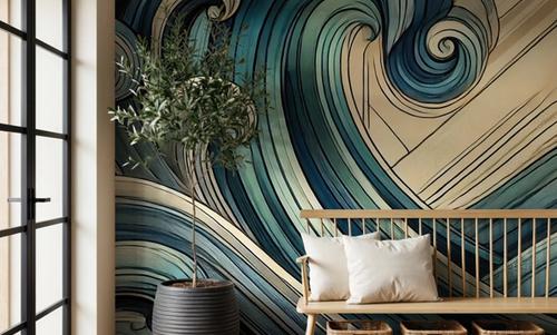 Ocean Waves in Art Deco