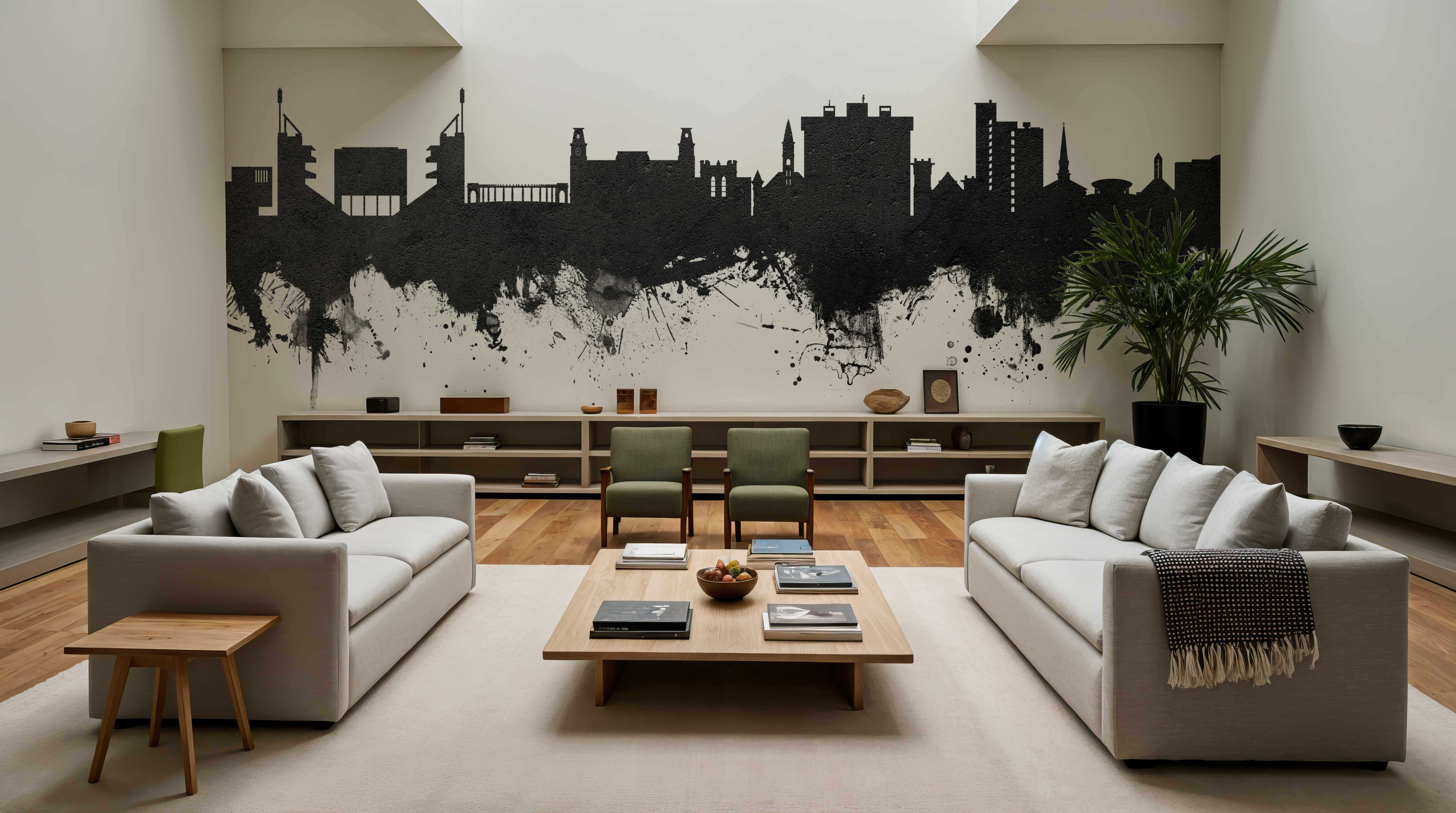 Fayetteville Arkansas Skyline Black & White