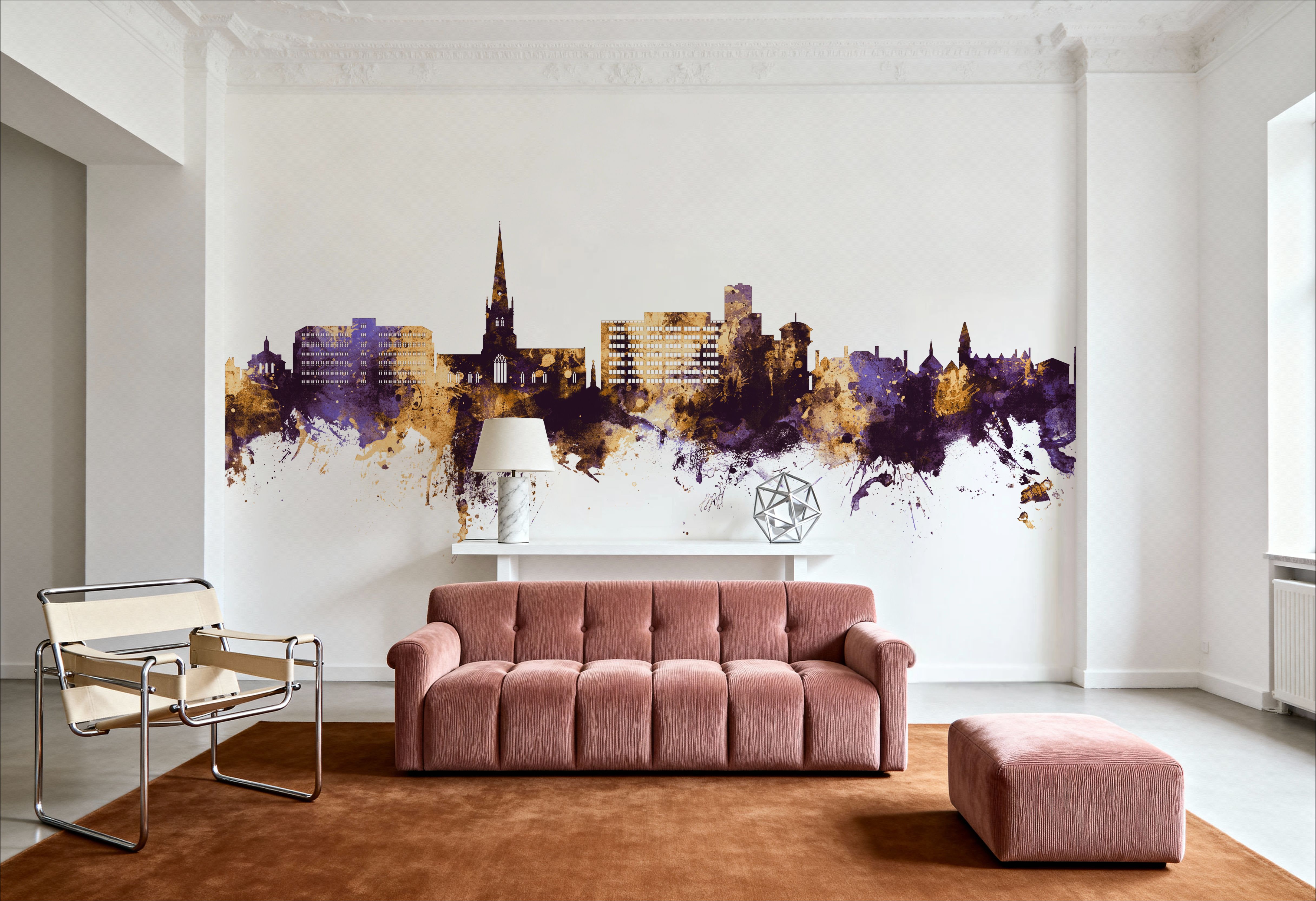 Solihull England Skyline Purple & Gold