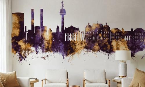 Galaţi Romania Skyline Purple & Gold
