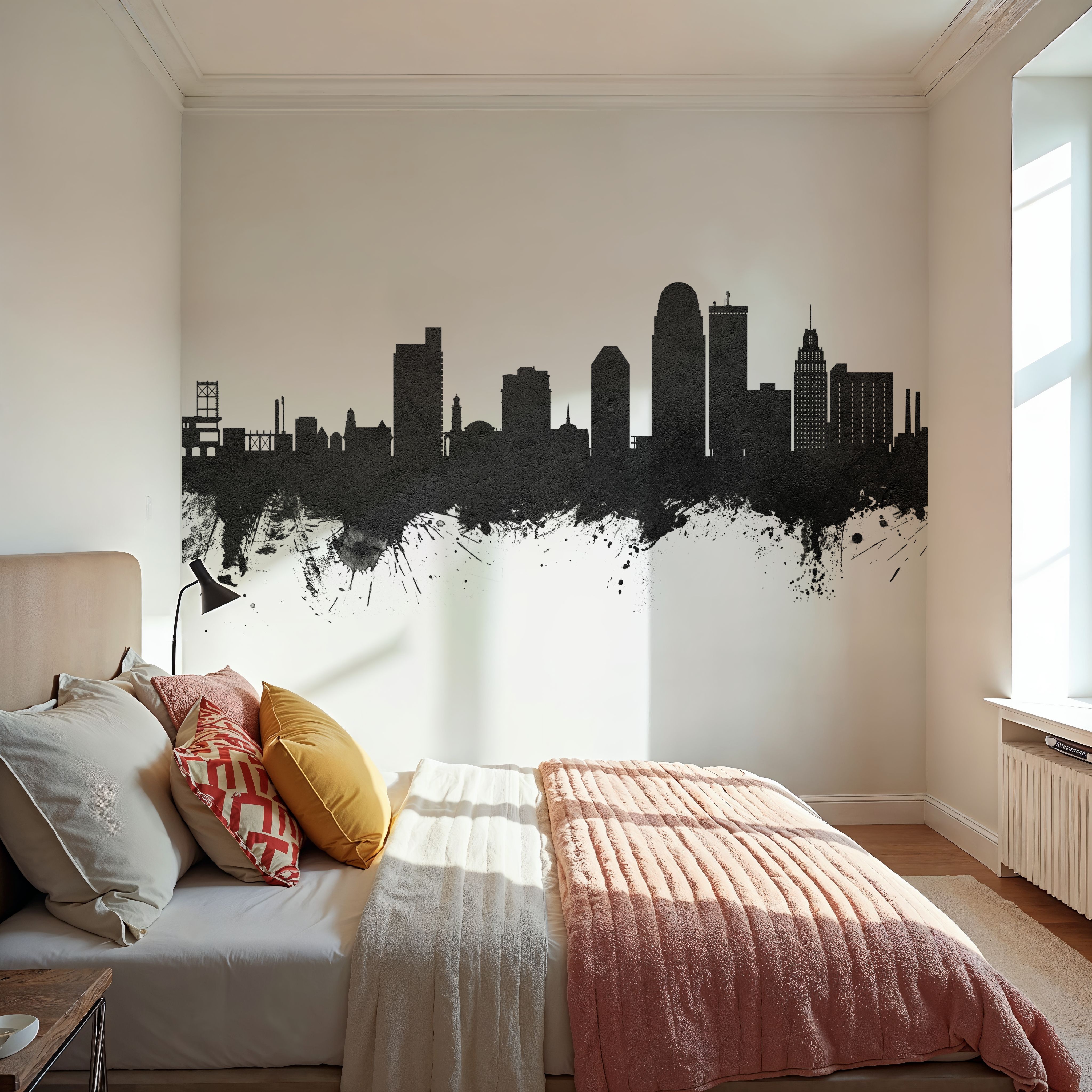 Winston-Salem North Carolina Skyline Black & White