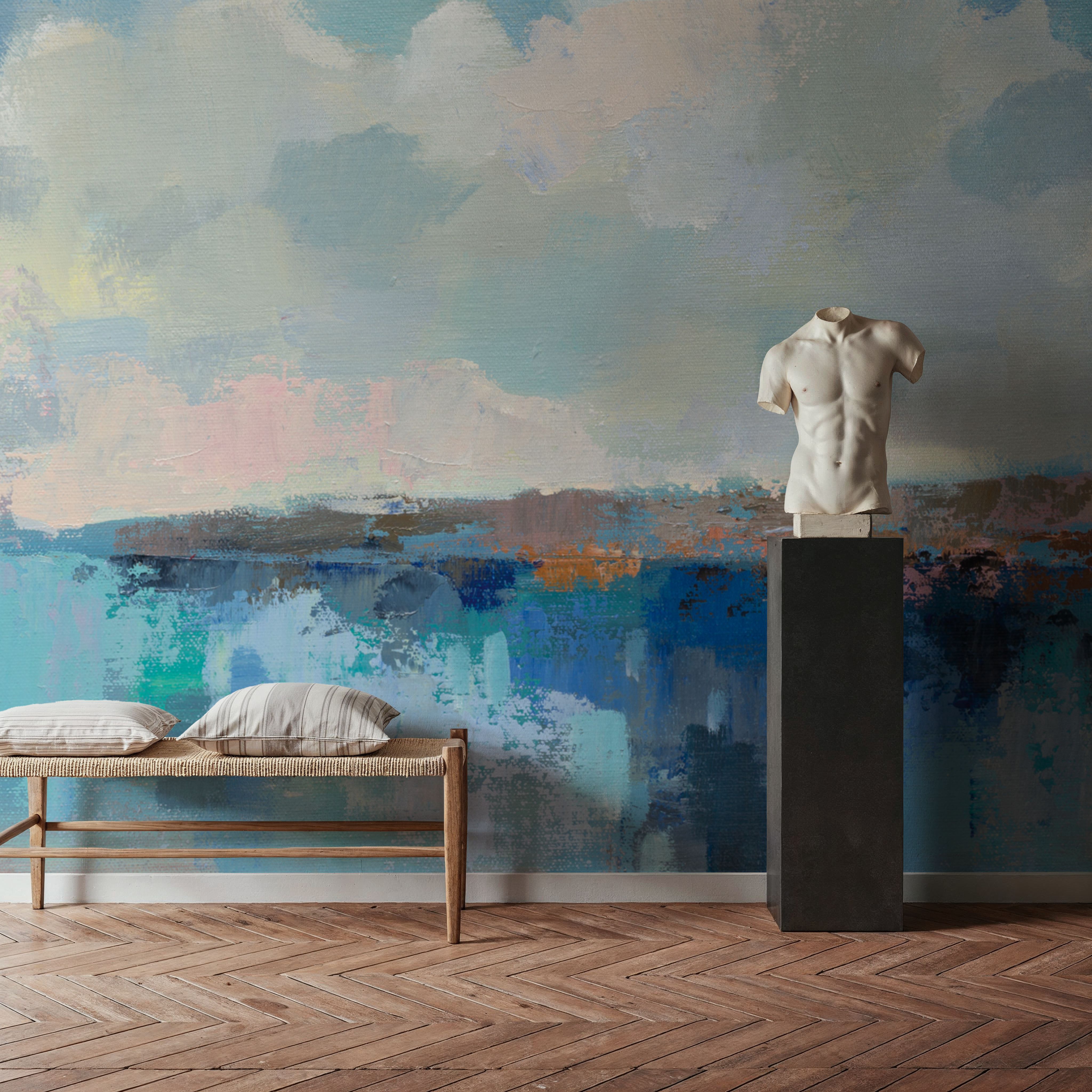 Wall Mural - Impressionistic Seaside I - Abstract mural wallpaper - Dining Room - Wallism US - Premium, Textured or Peel & Stick