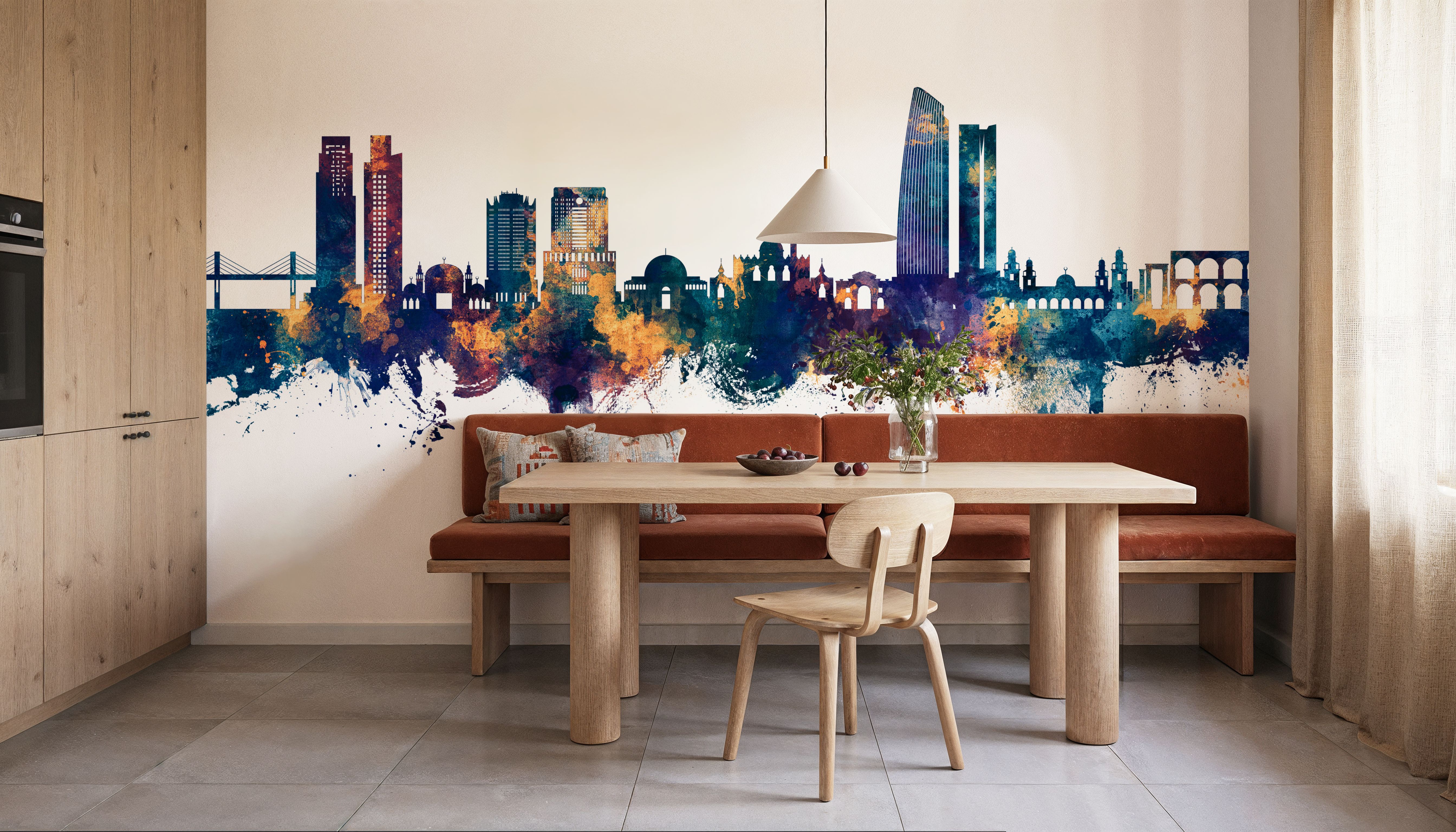 Amman Skyline Blue & Bronze