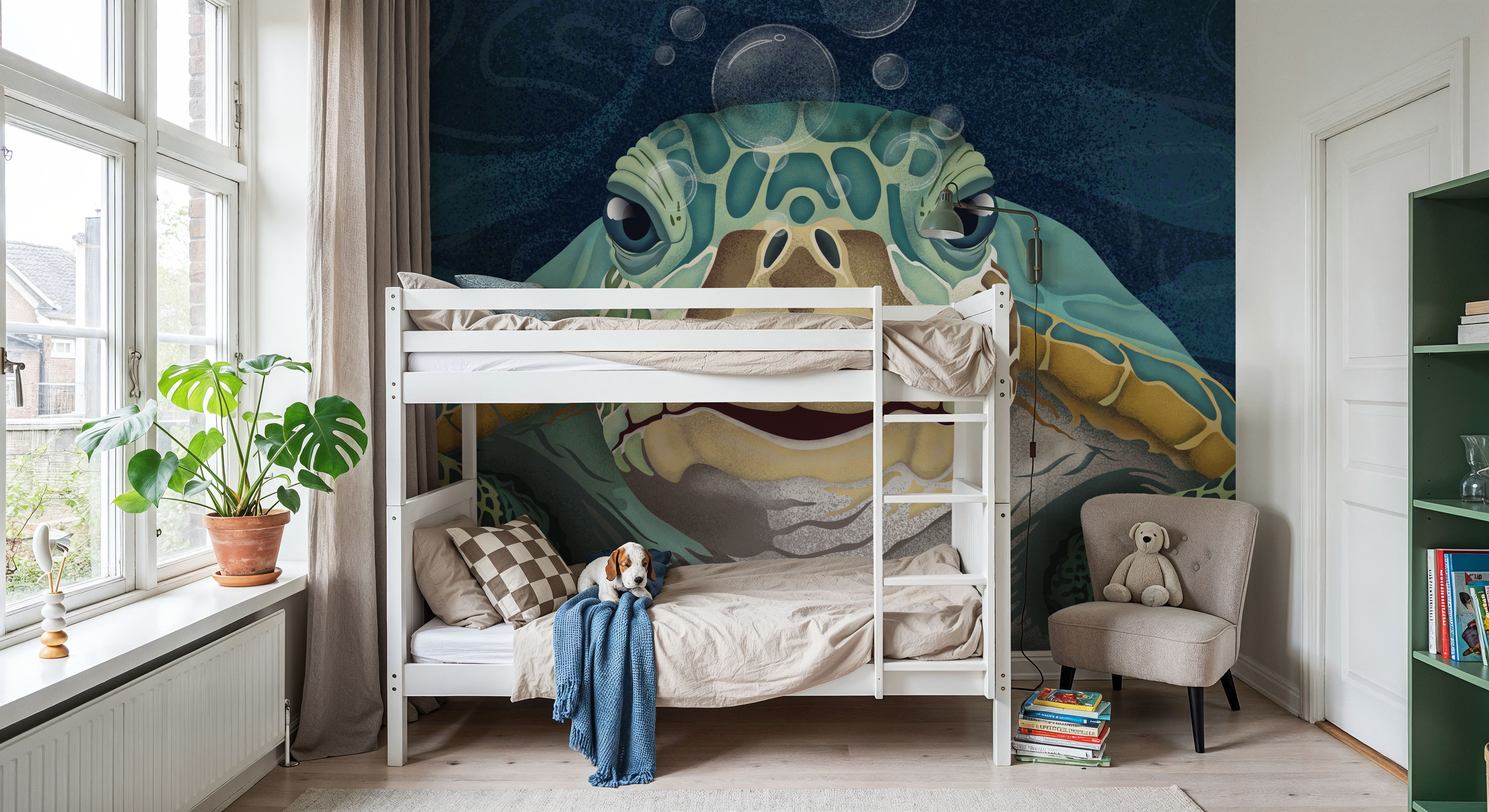 Hello Turtle, Aqua, Wallpaper