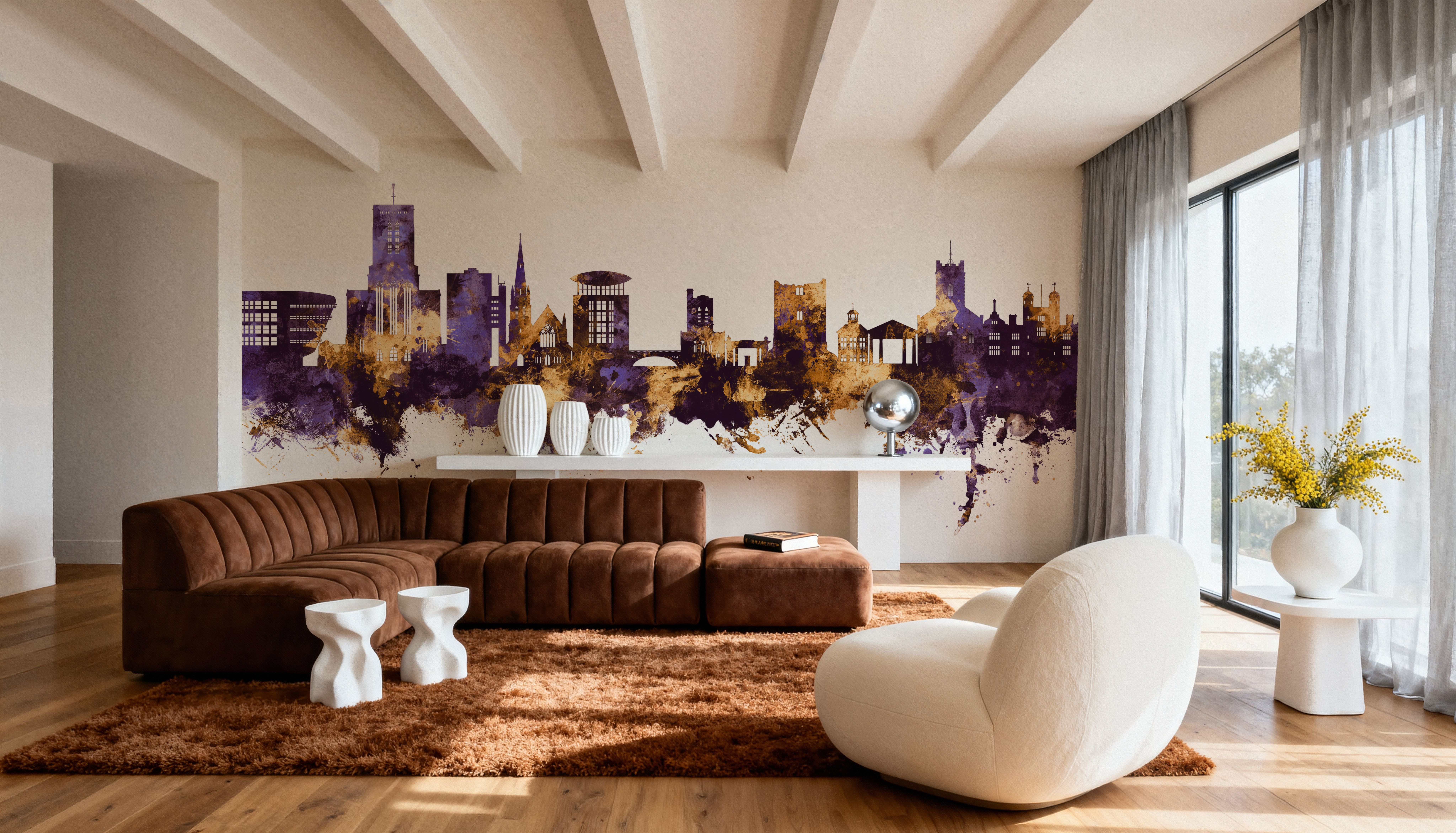 Guildford England Skyline Purpl & Gold