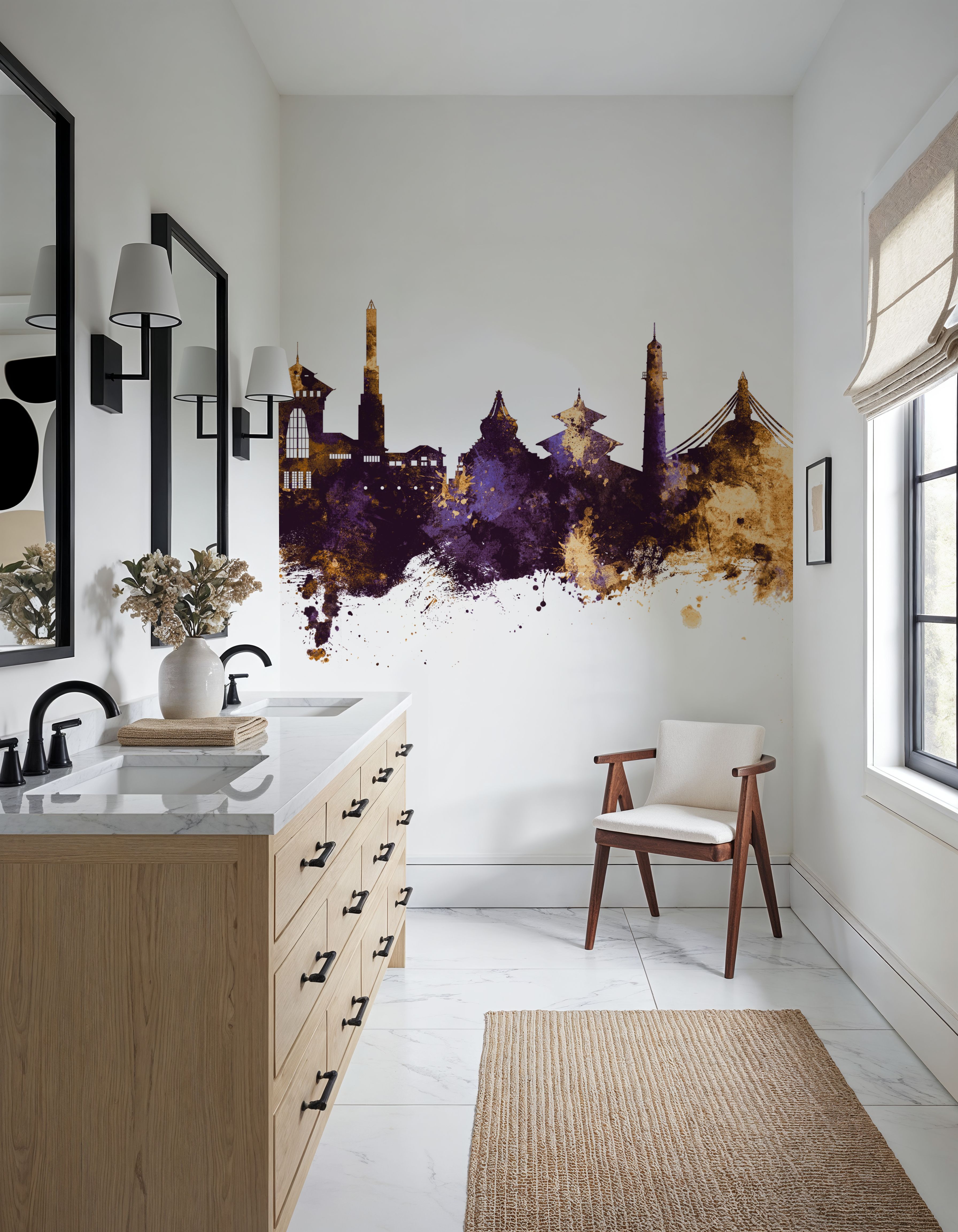 Kathmandu Nepal Skyline Purple & Gold