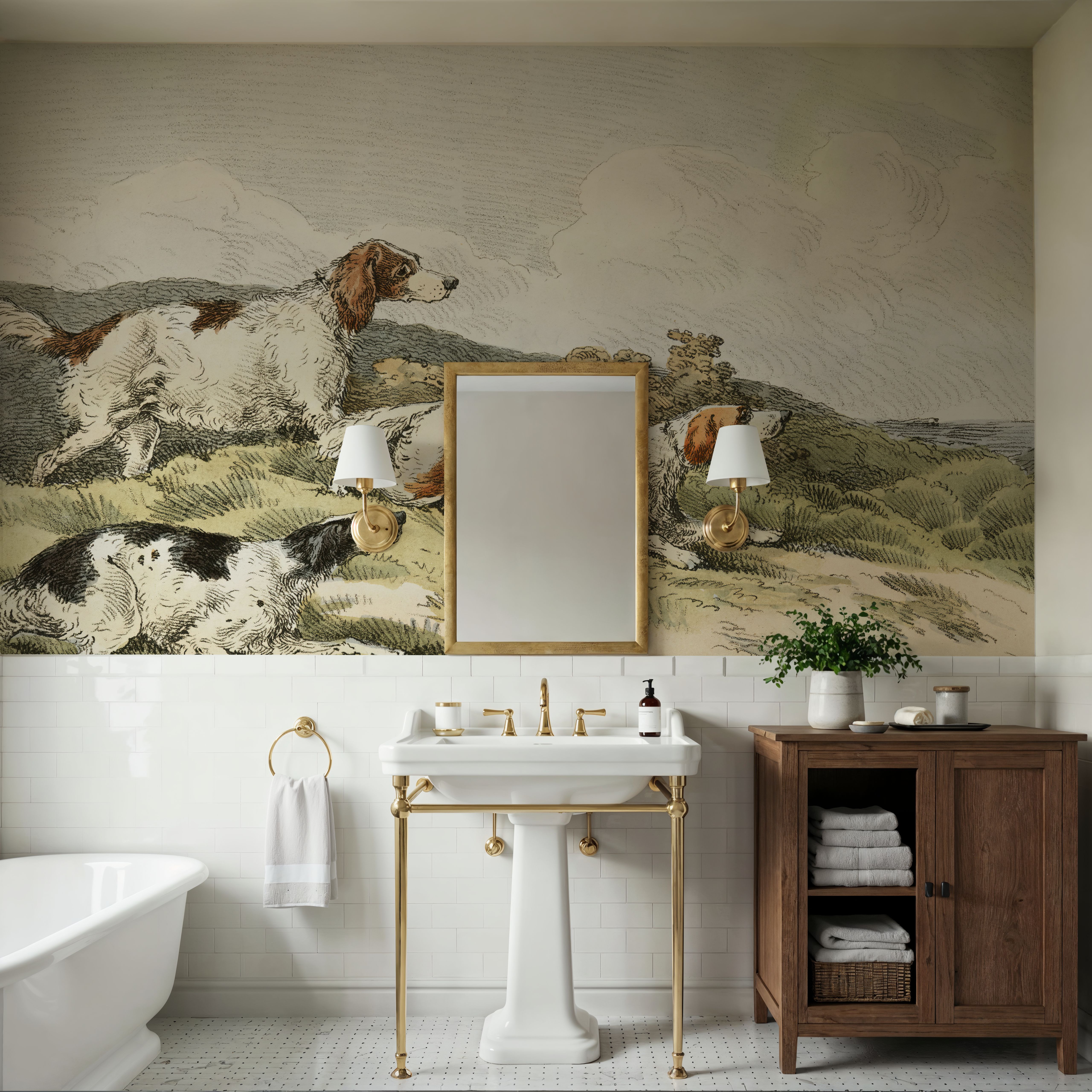 Illustration of Running Hounds