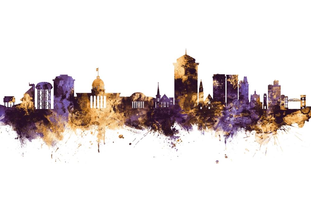 Montgomery Alabama Skyline Purple & Gold