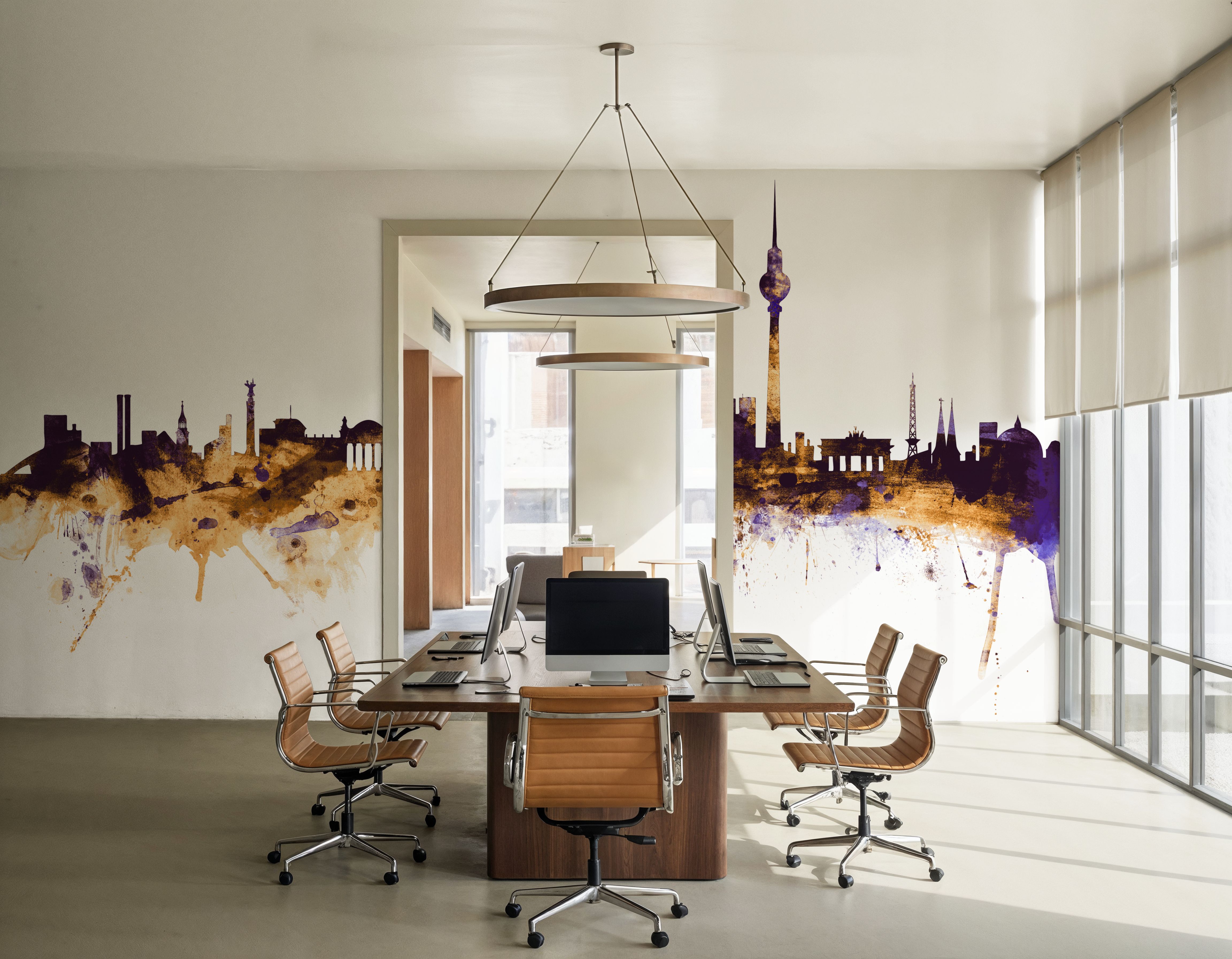 Berlin Skyline Purple & Gold