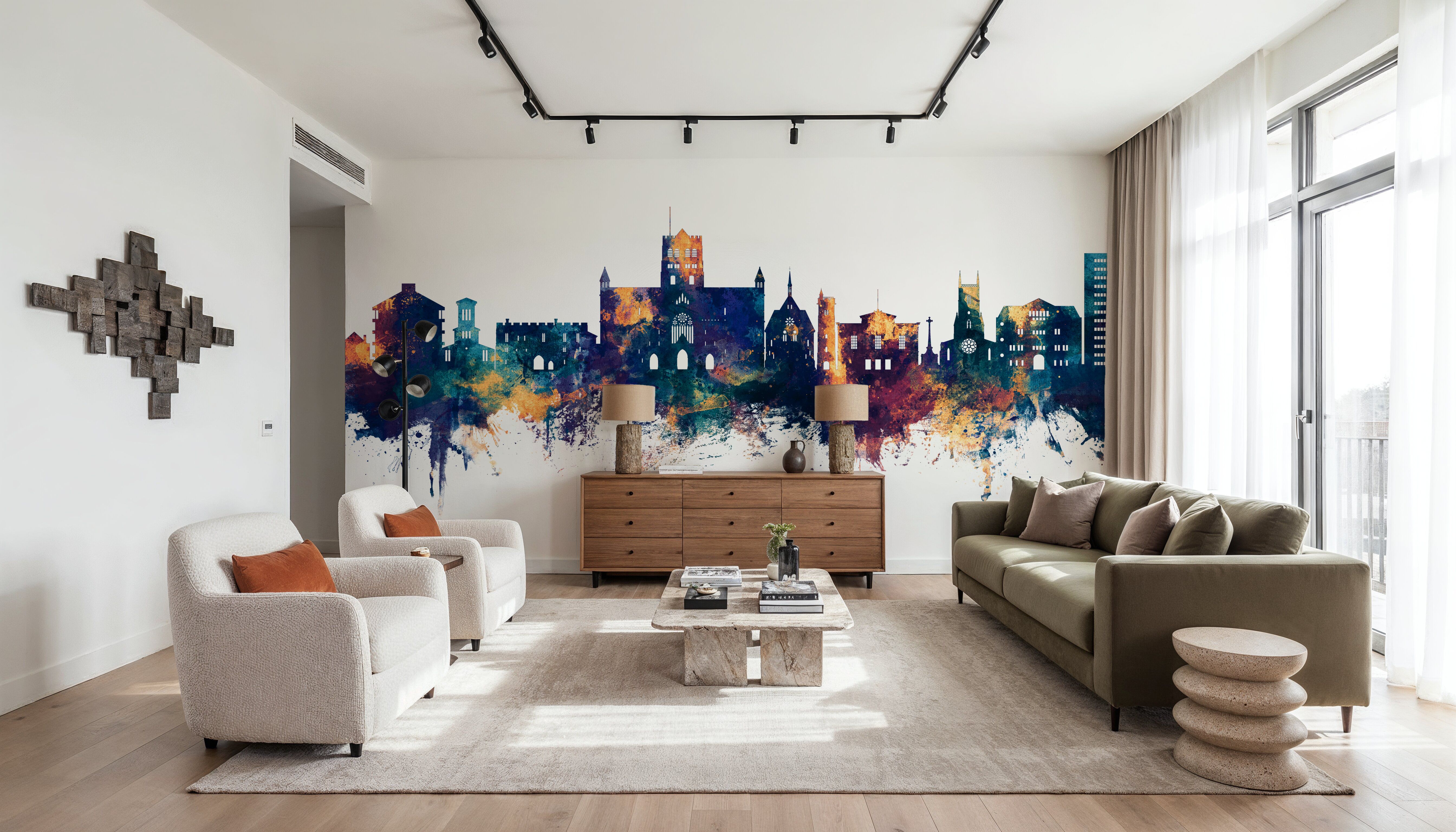 St Albans England Skyline Blue & Bronze