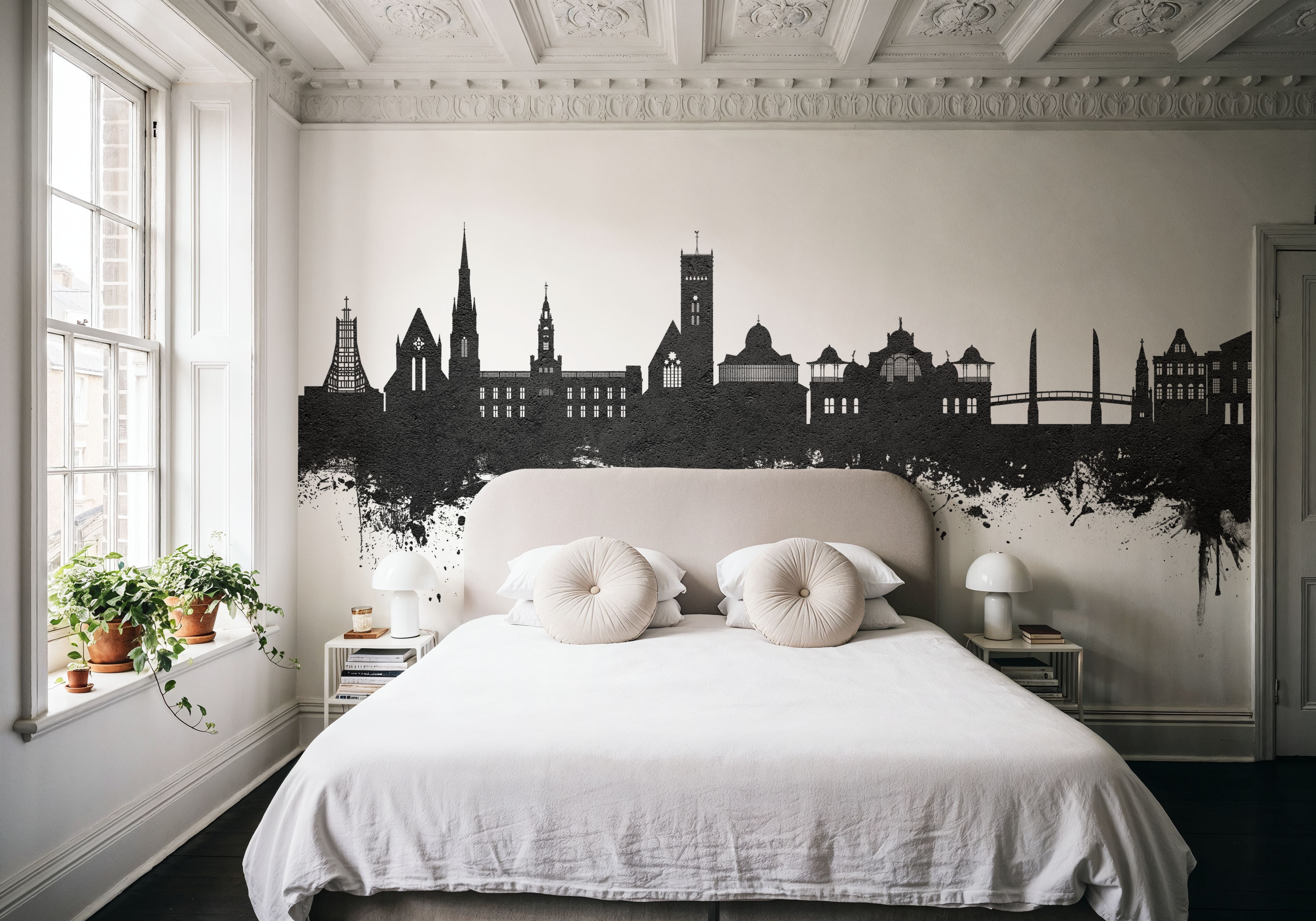 Torquay England Skyline Black & White