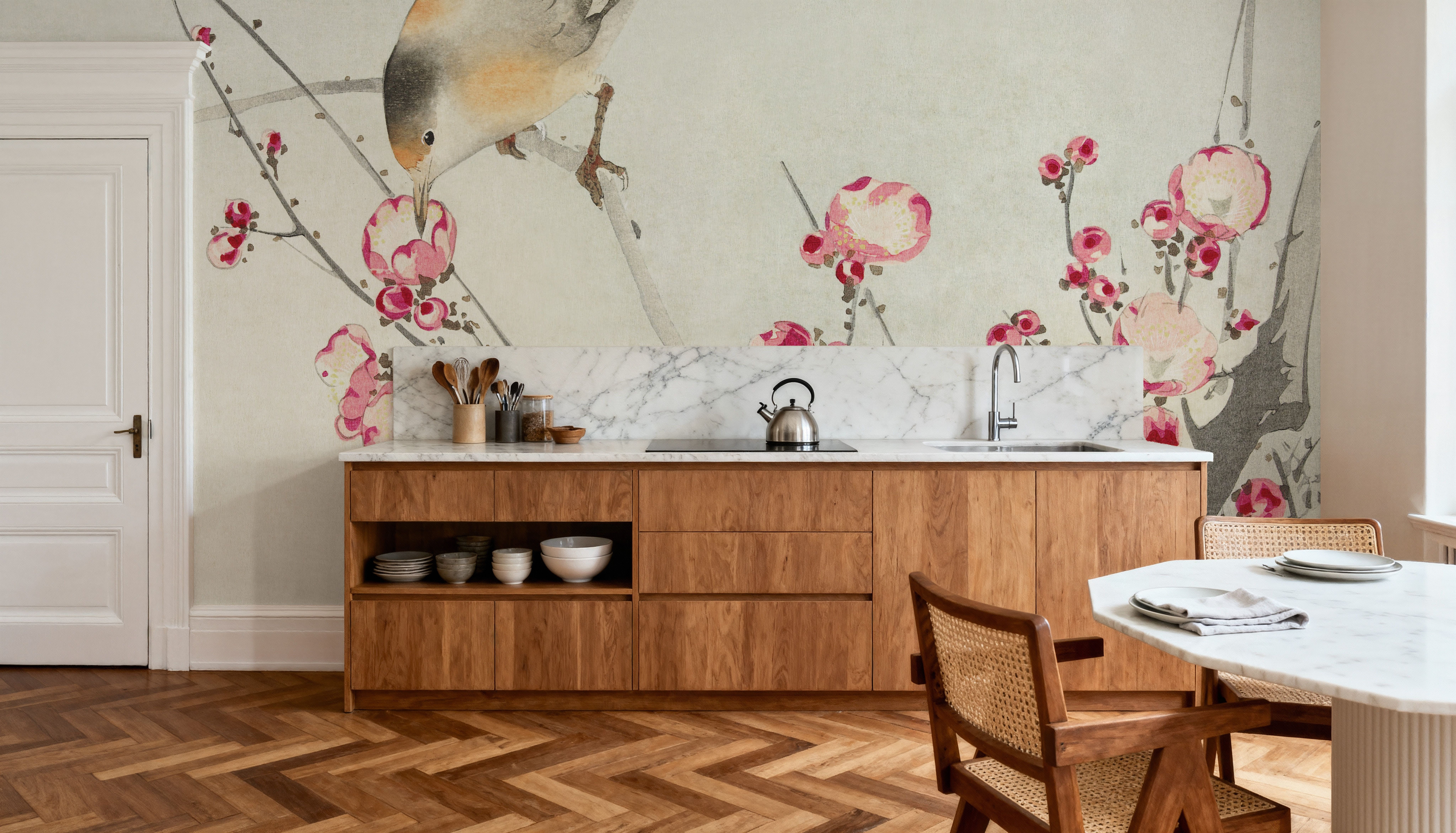 Songbird on Blossom Branch