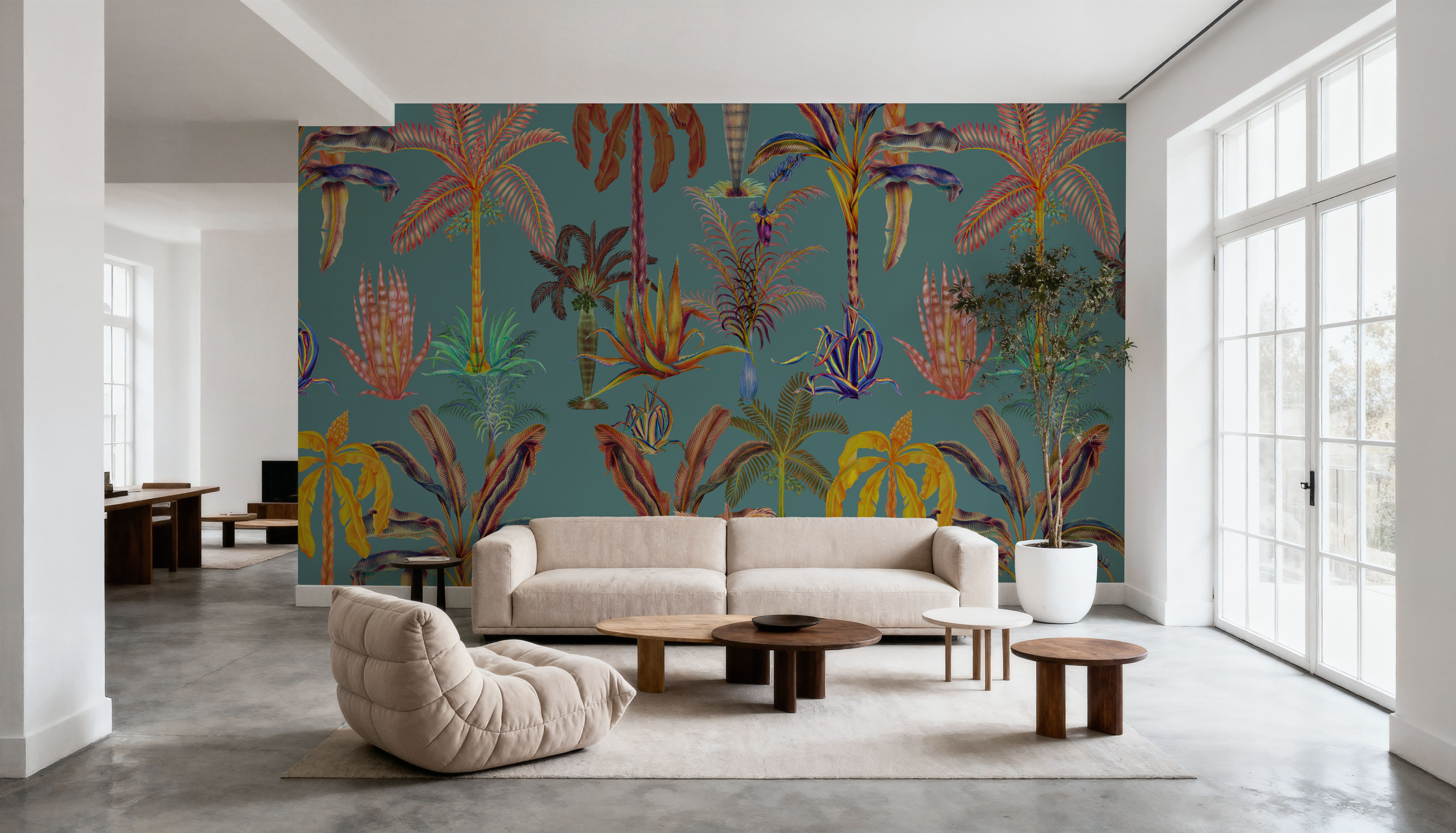 Statement Palm, Turquoise