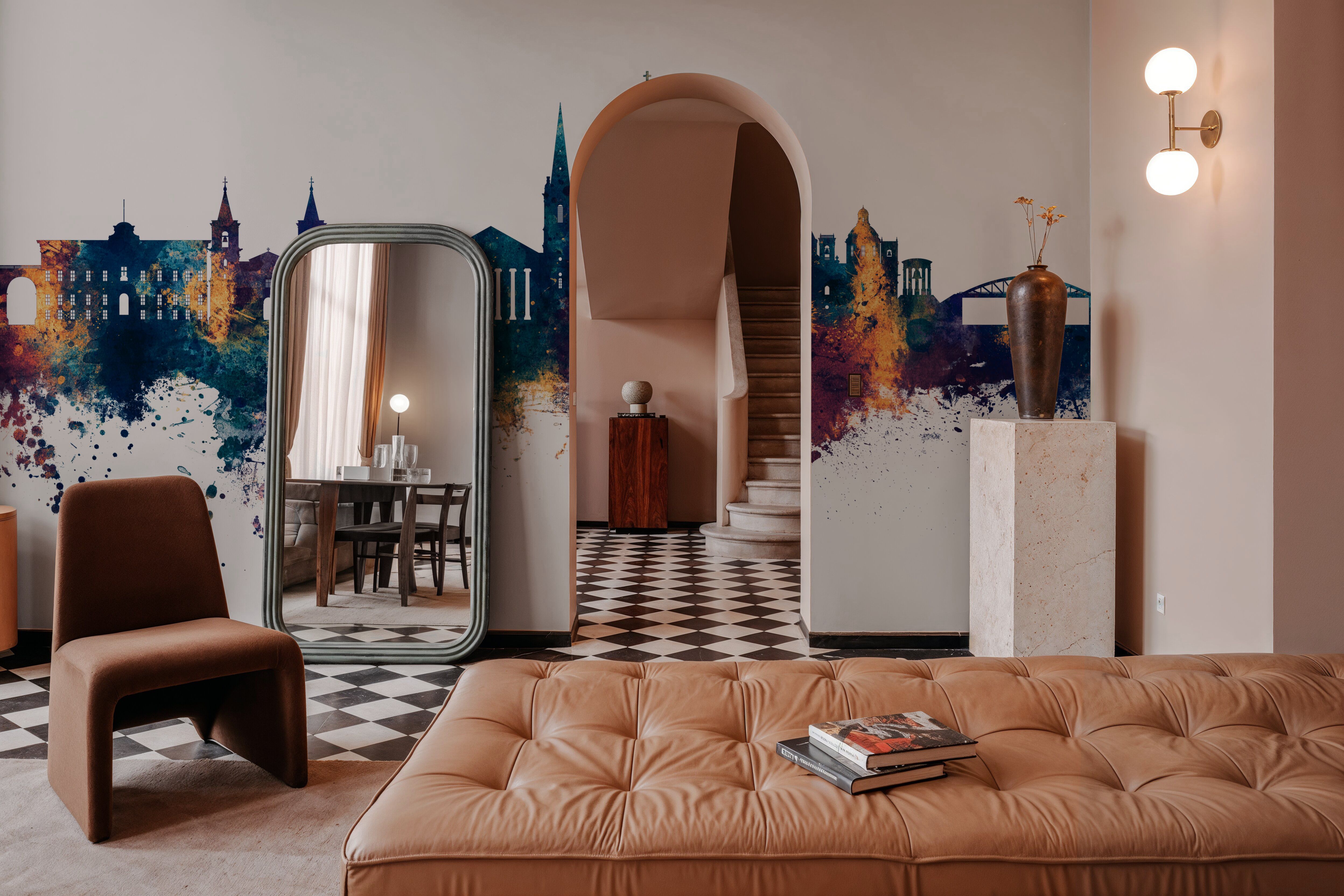 Valletta Malta Skyline Blue & Bronze