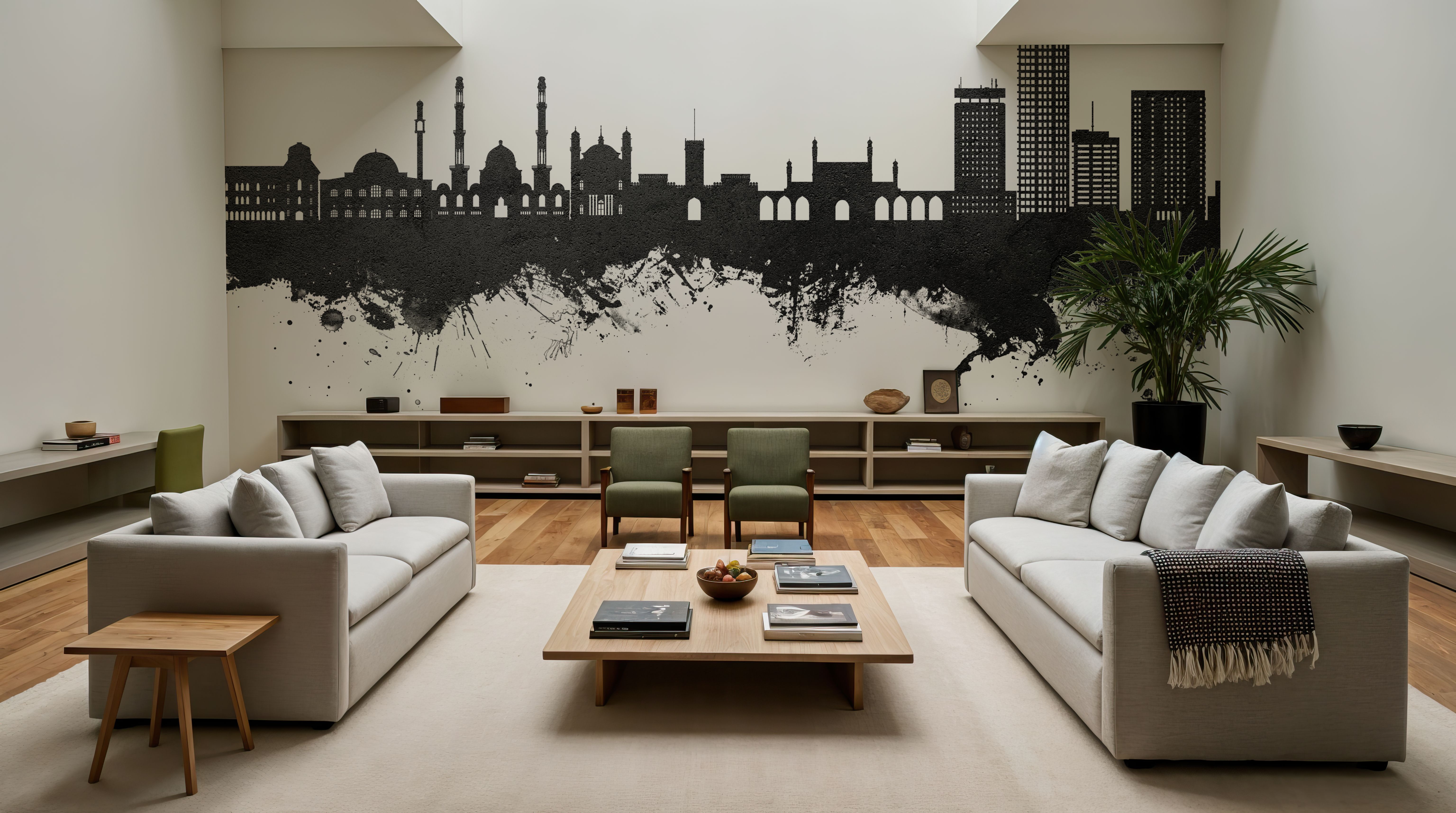 Kabul Afghanistan Skyline Black & White