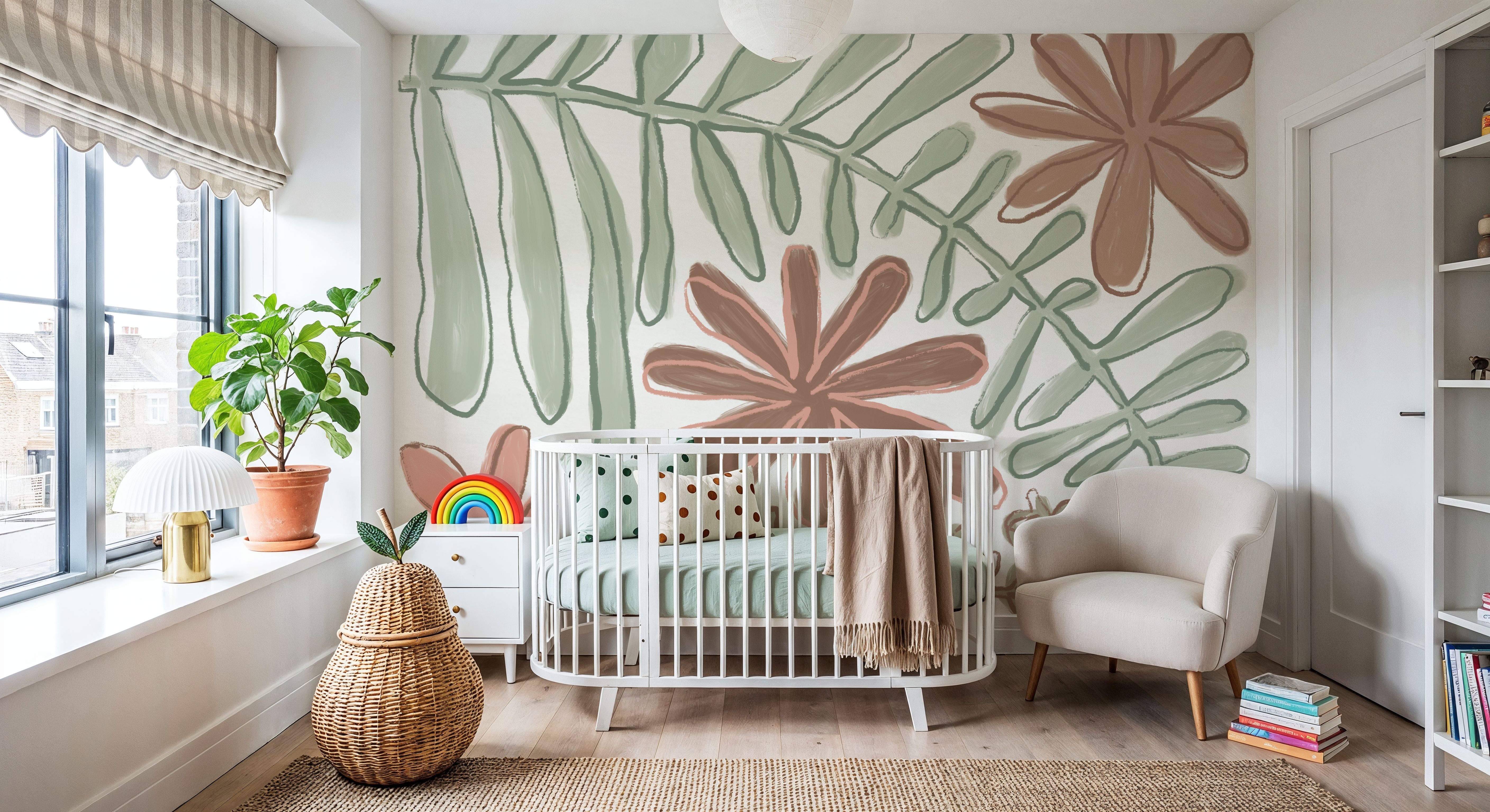 Fern and Flower Lines, Behang