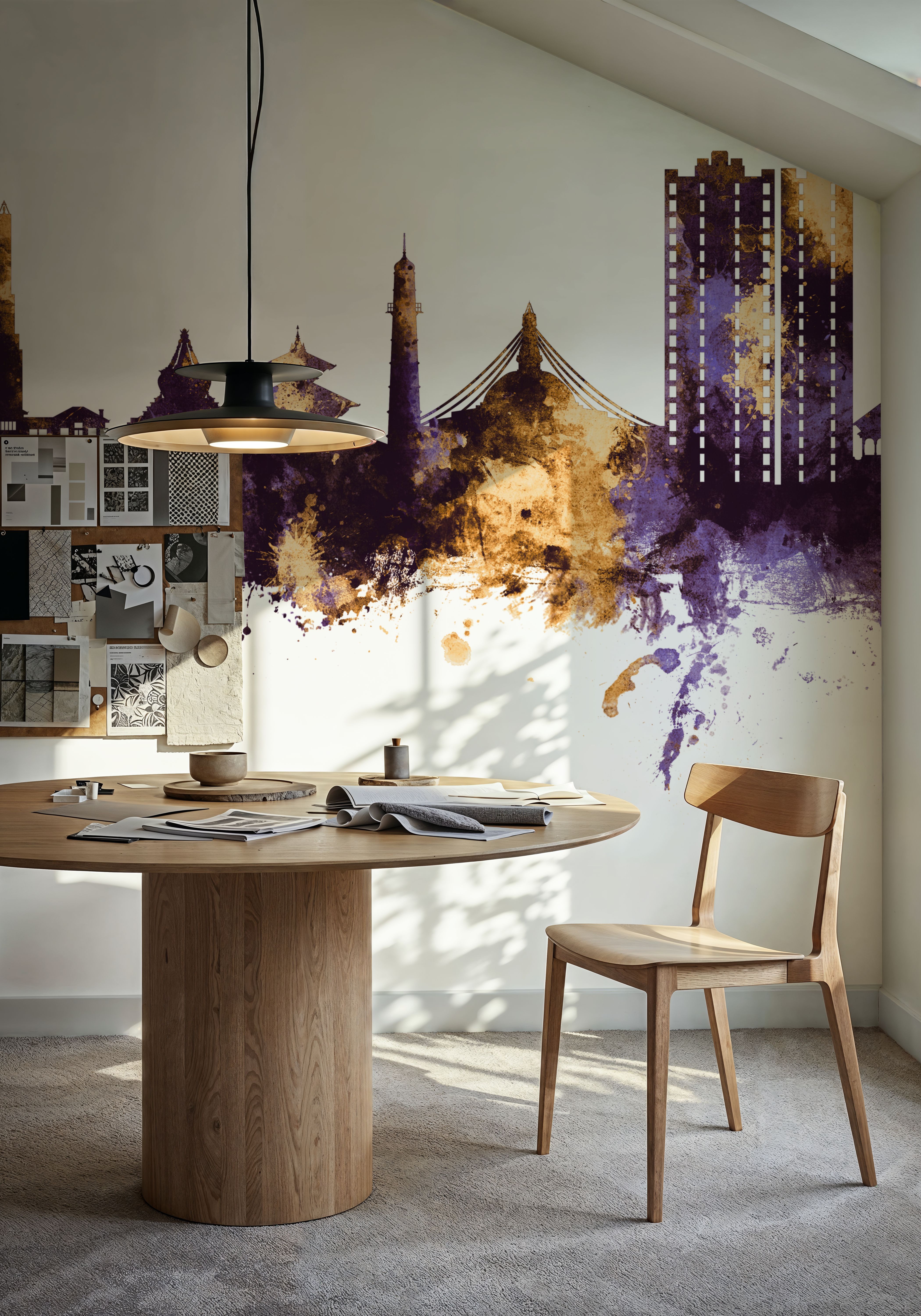 Kathmandu Nepal Skyline Purple & Gold