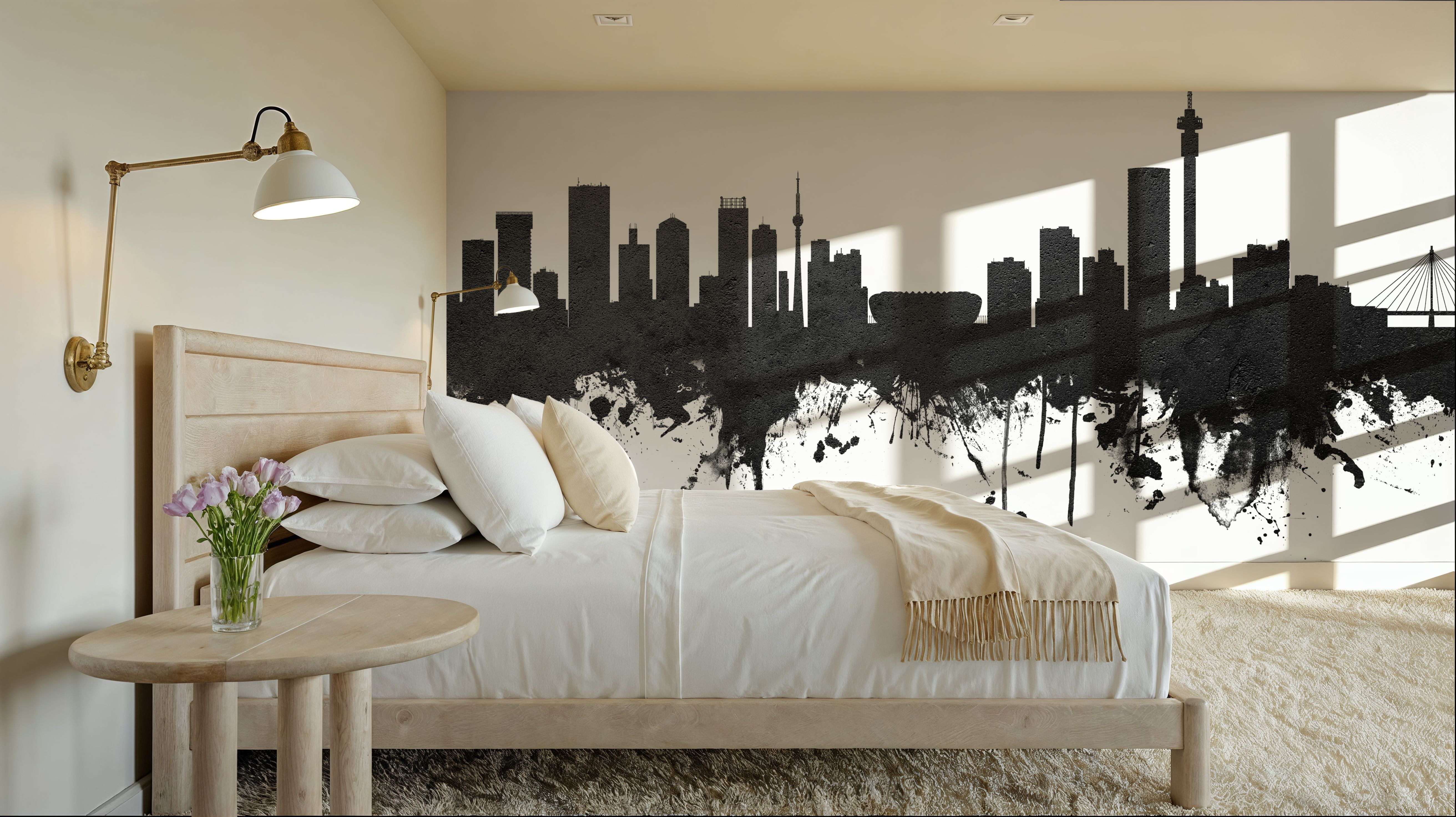 Johannesburg South Africa Skyline Black & White