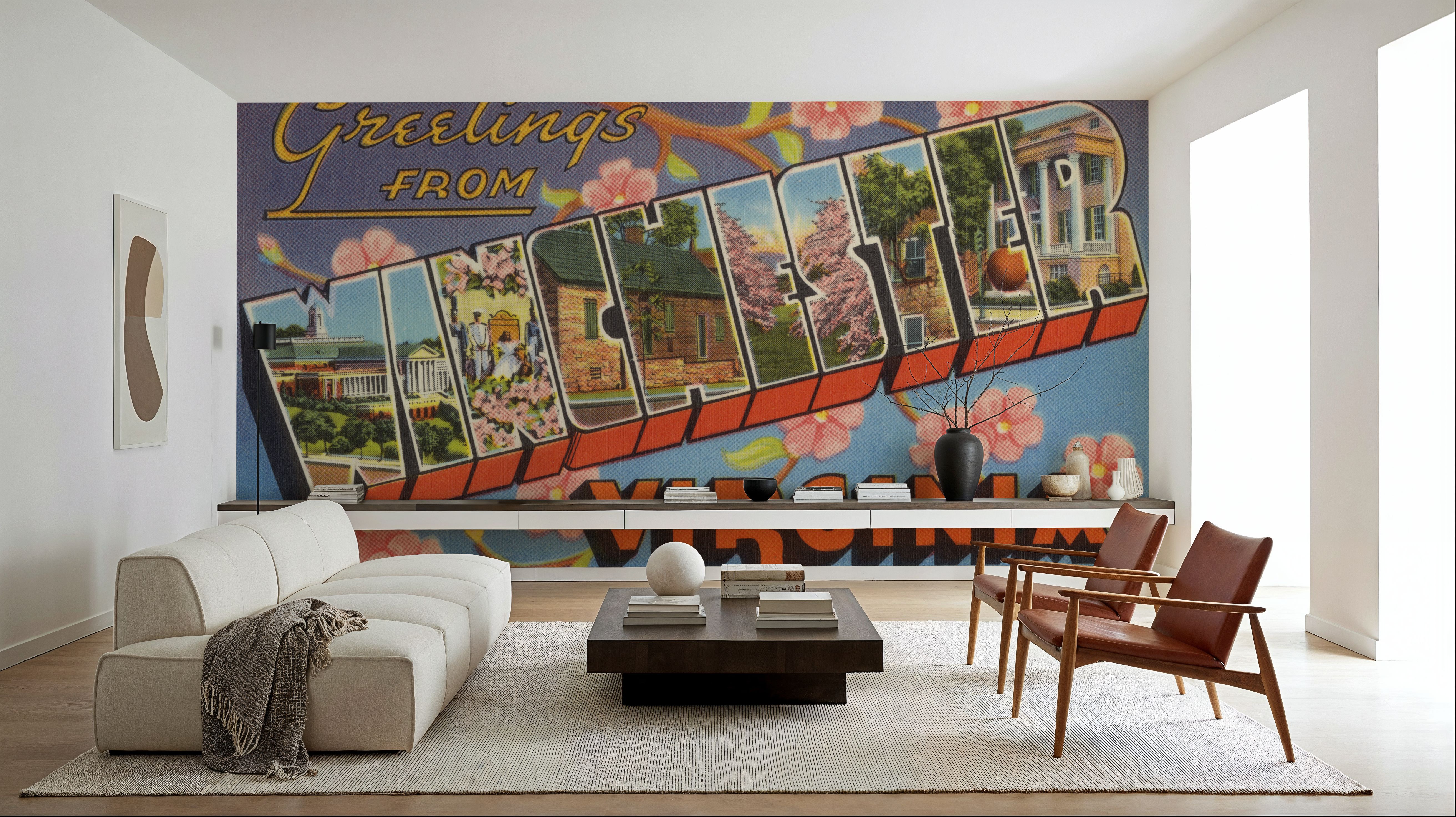 Greetings from Winchester - Screenprint Postcard, Wallpaper