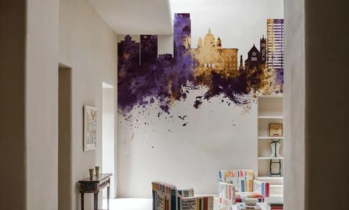 Syracuse New York Skyline Purple & Gold