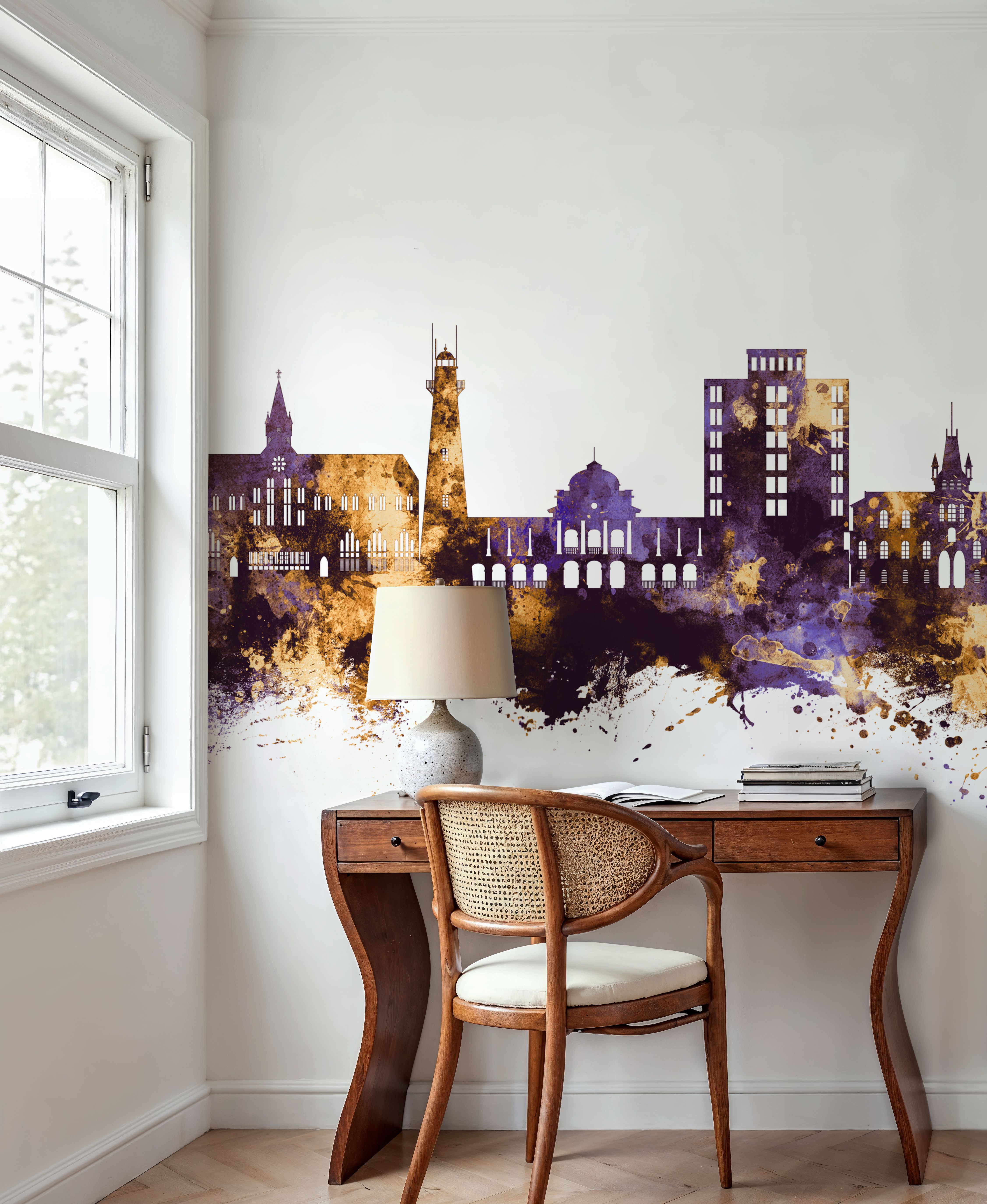 Georgetown Guyana Skyline Purple & Gold