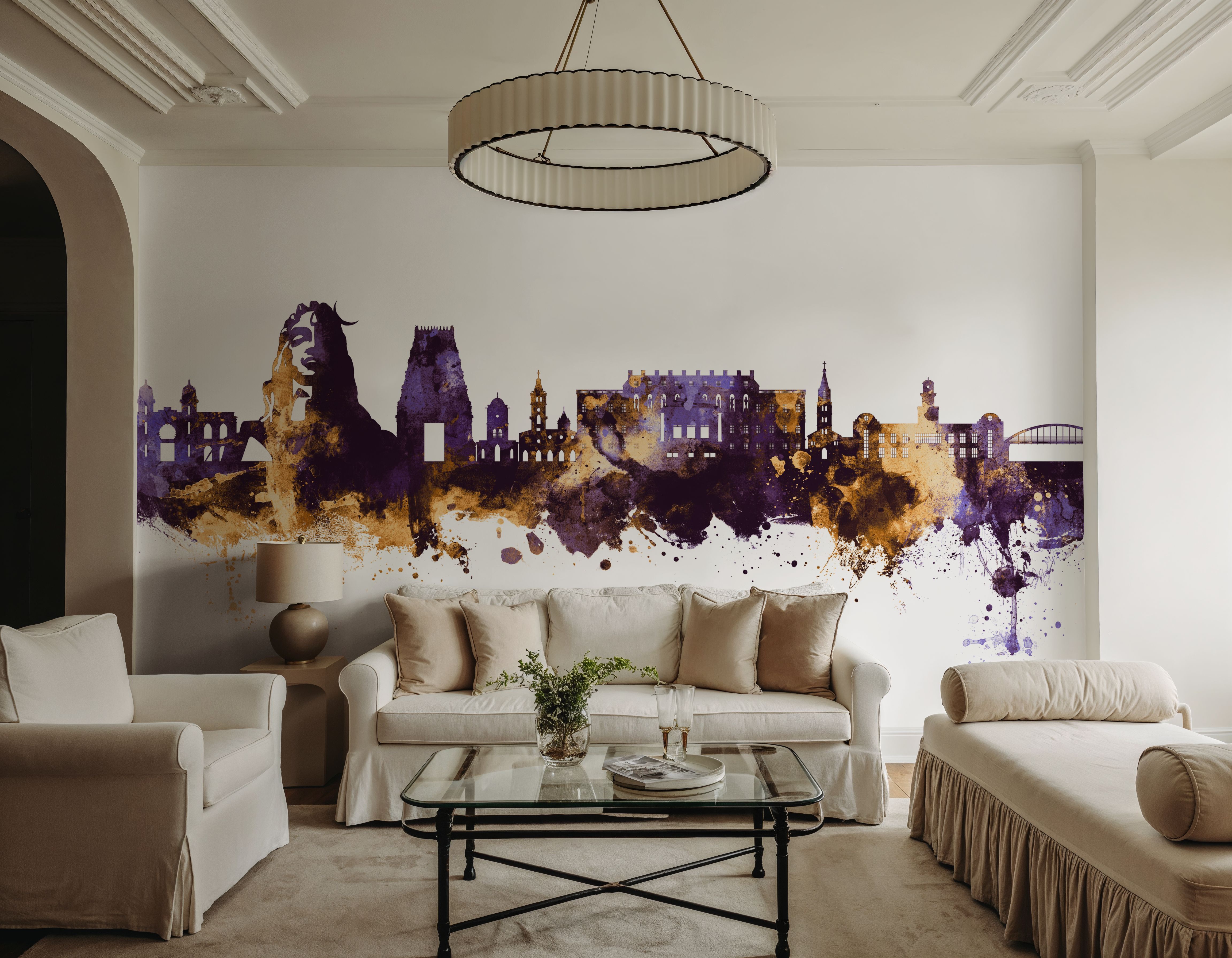 Coimbatore India Skyline Purple & Gold