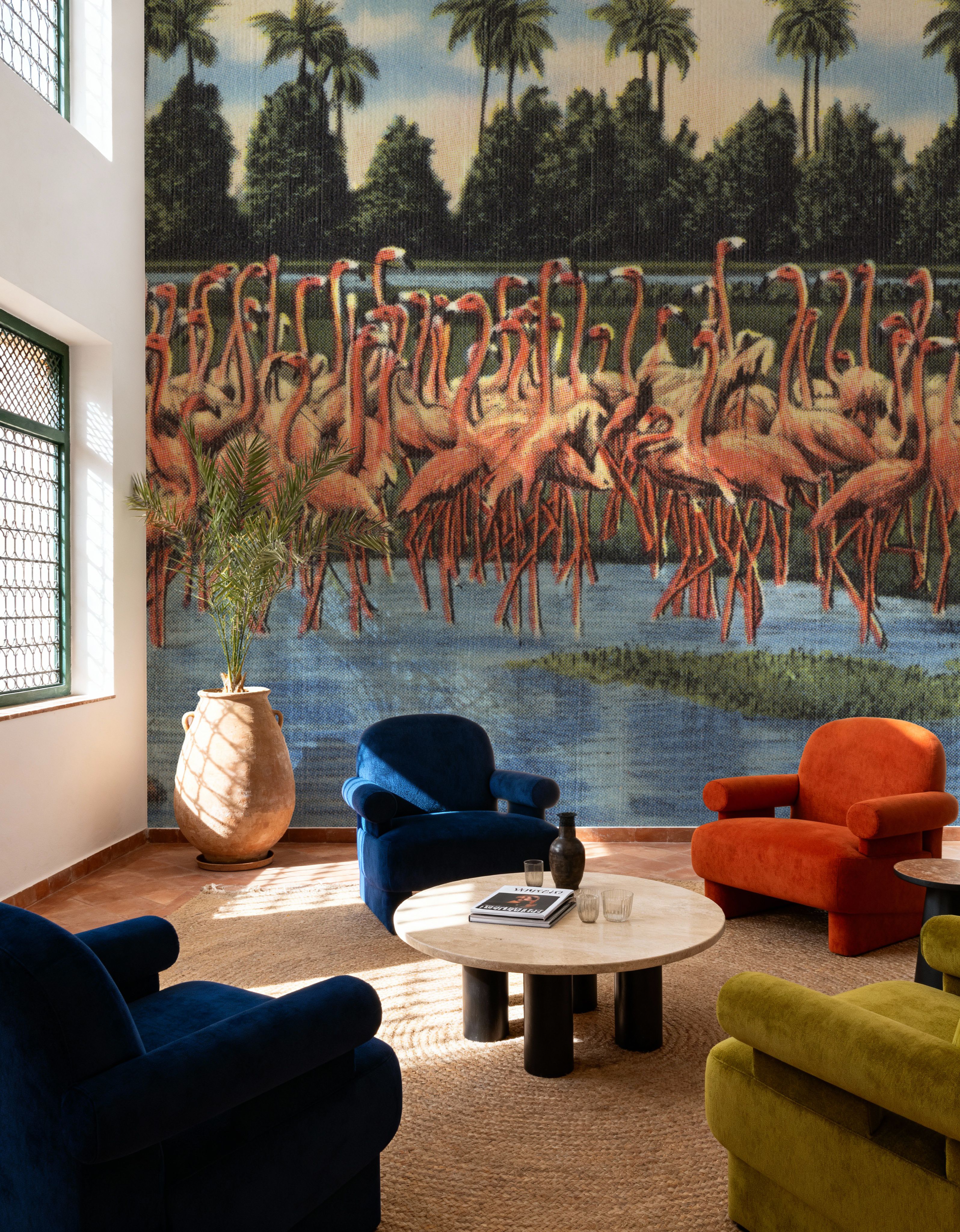 Flamingos - Screenprint Postcard