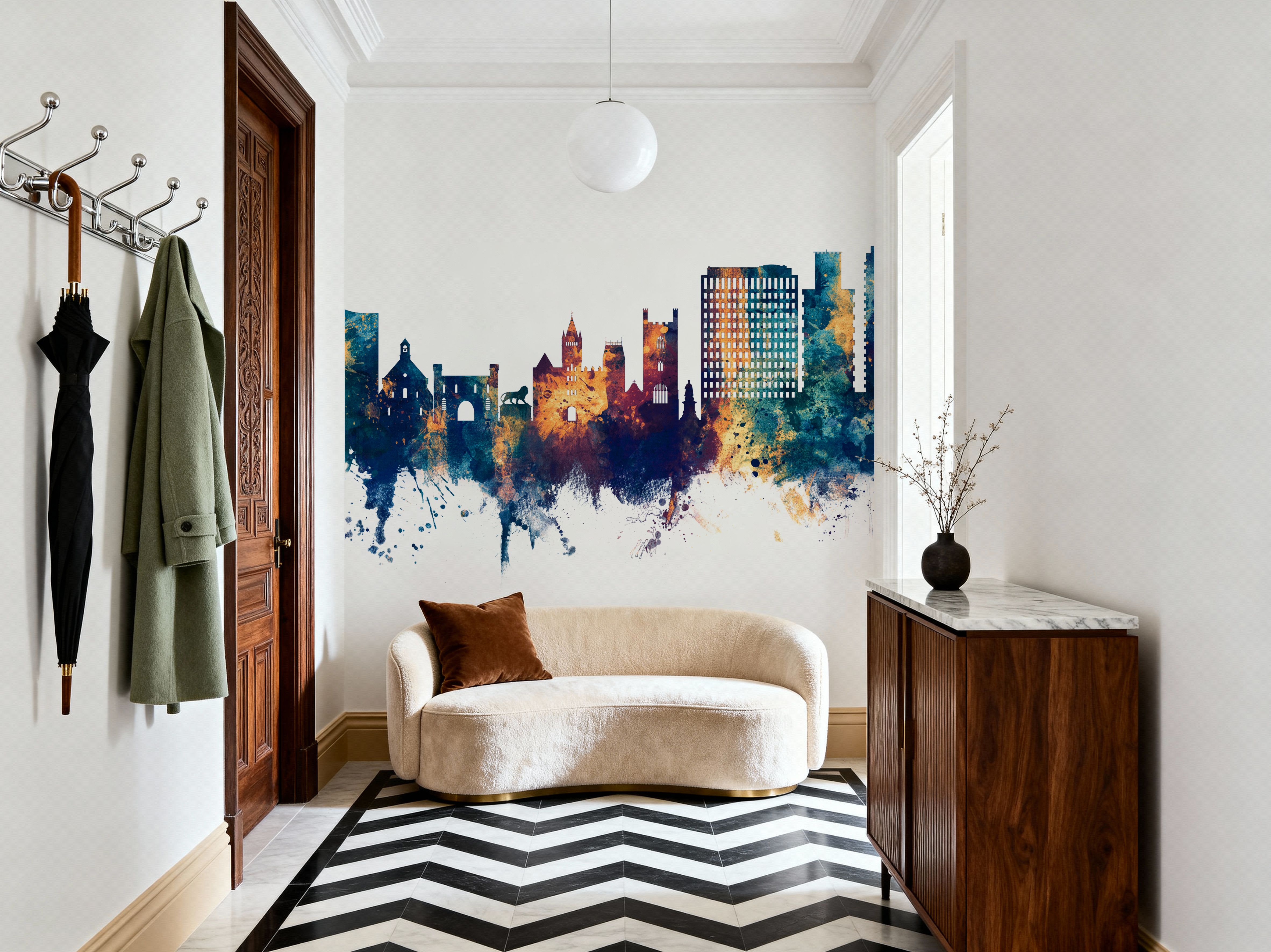 Reading England Skyline Blue & Bronze