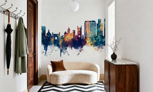 Reading England Skyline Blue & Bronze