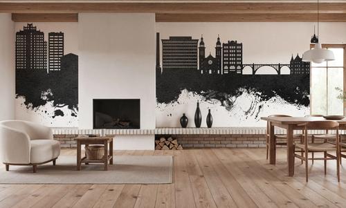 Spokane Washington Skyline Black & White