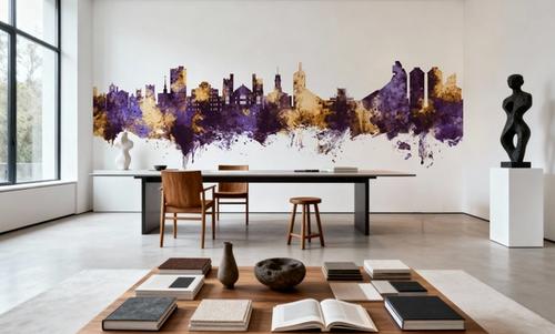 Boulder Colorado Skyline Purple & Gold