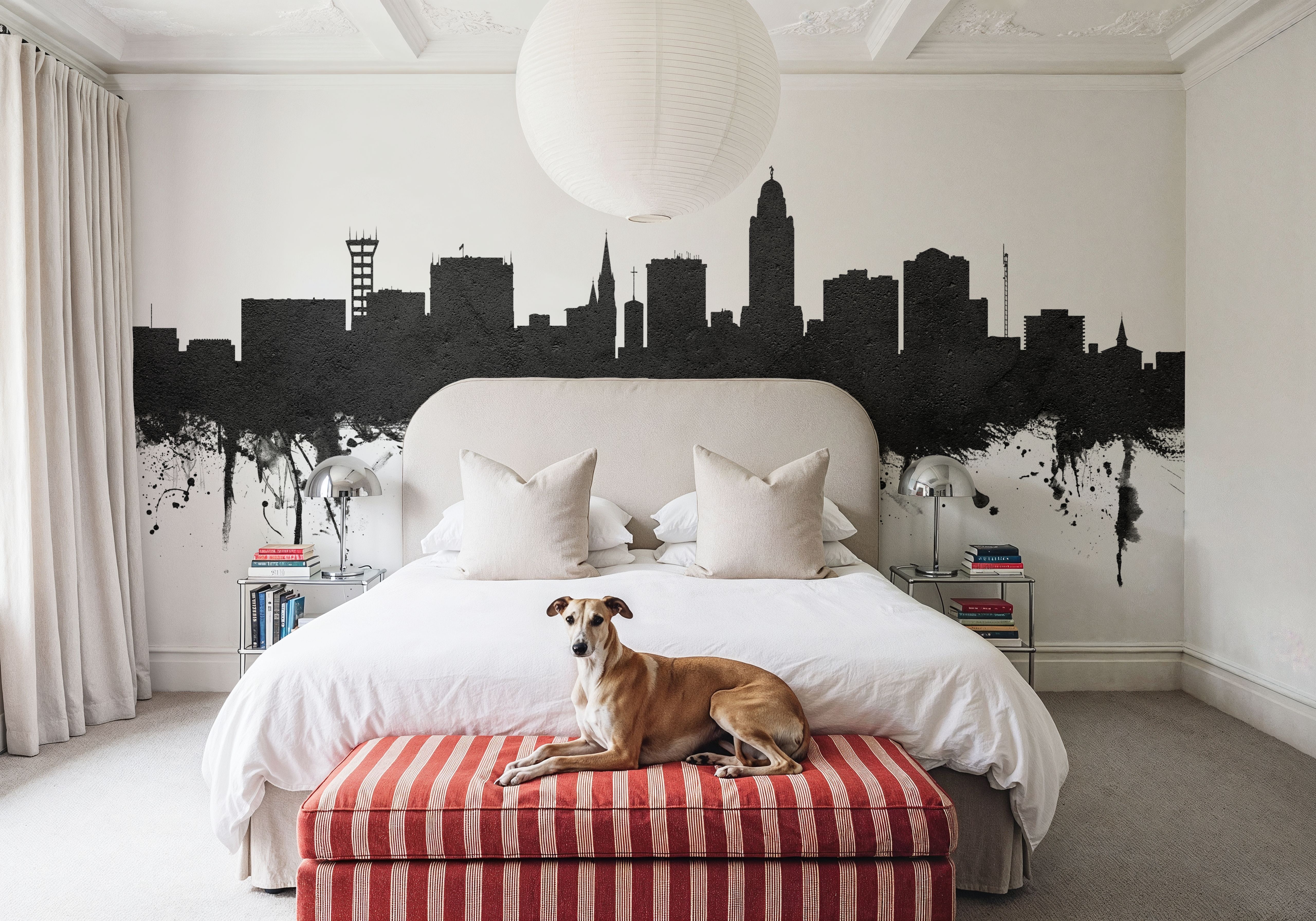 Lincoln Nebraska Skyline Black & White