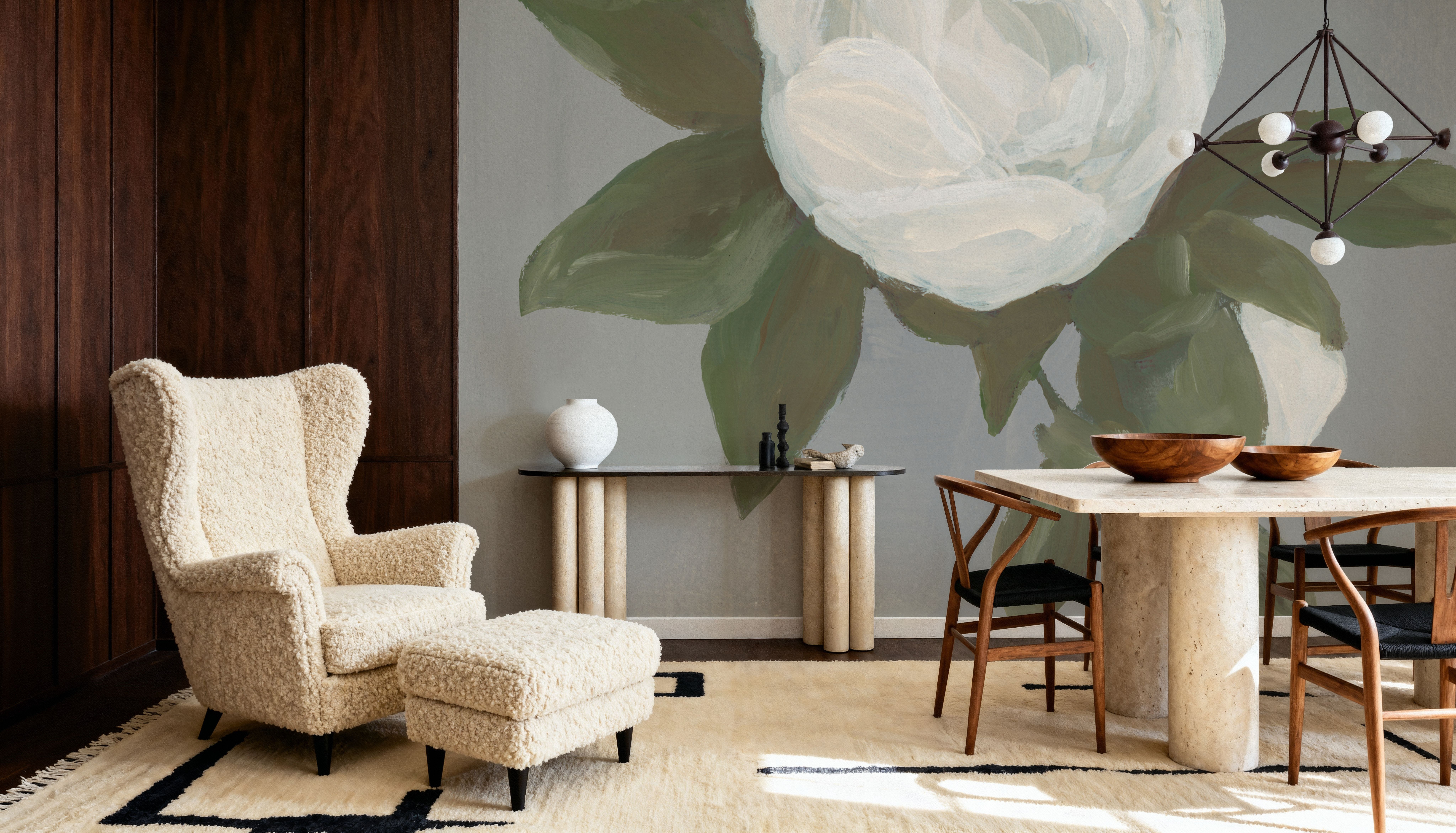 Sweet Peony Gray, Wallpaper