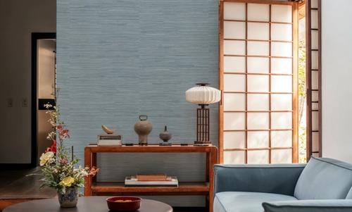 Faux Grasscloth with Visible Seams, Mineral