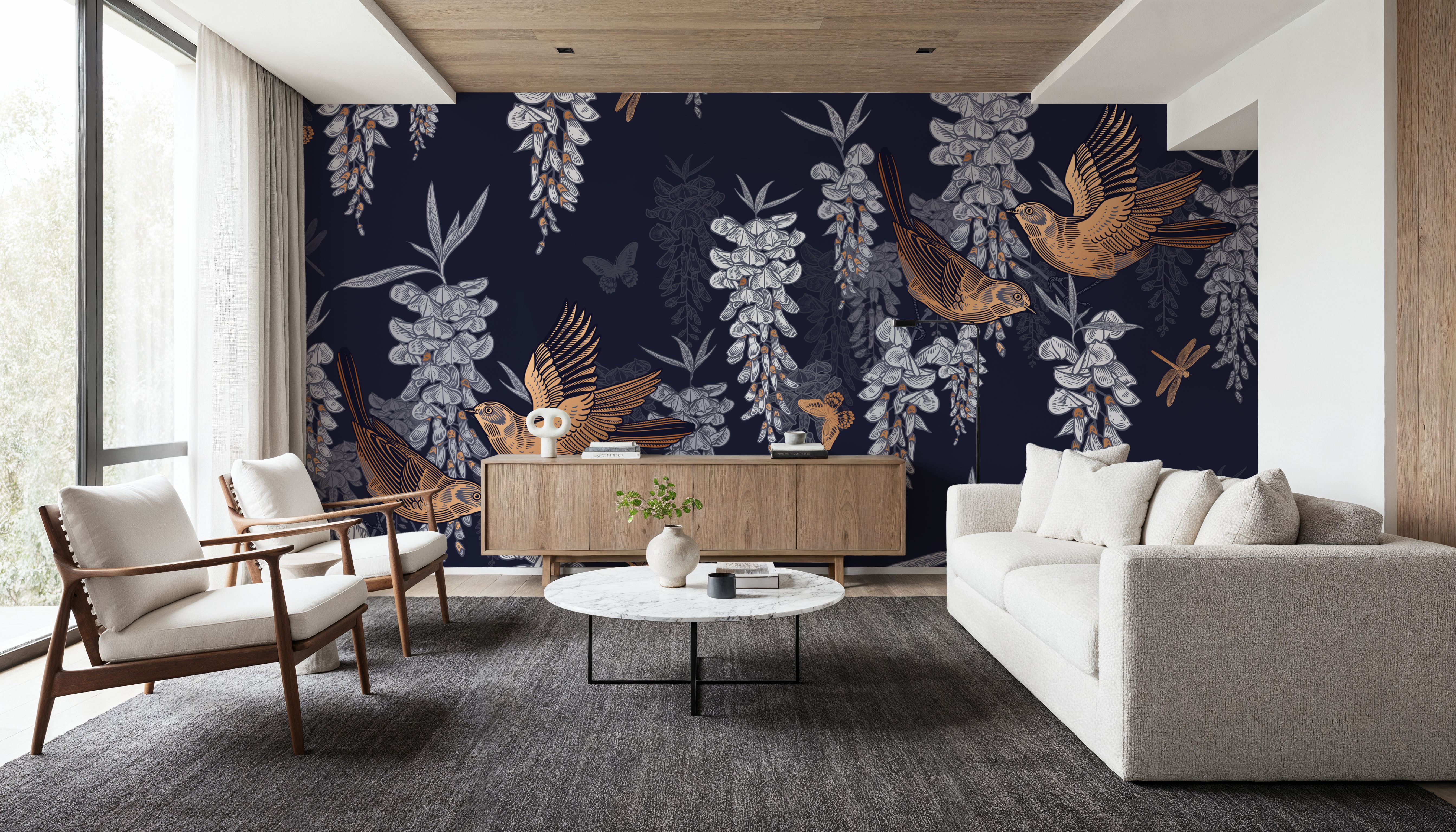 Elegant Birds , Behang