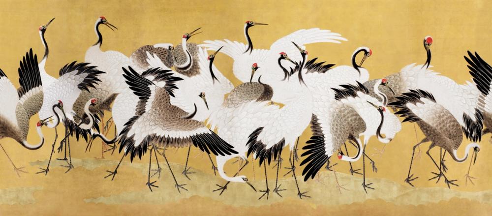 Japanese Flock of Cranes, Sun