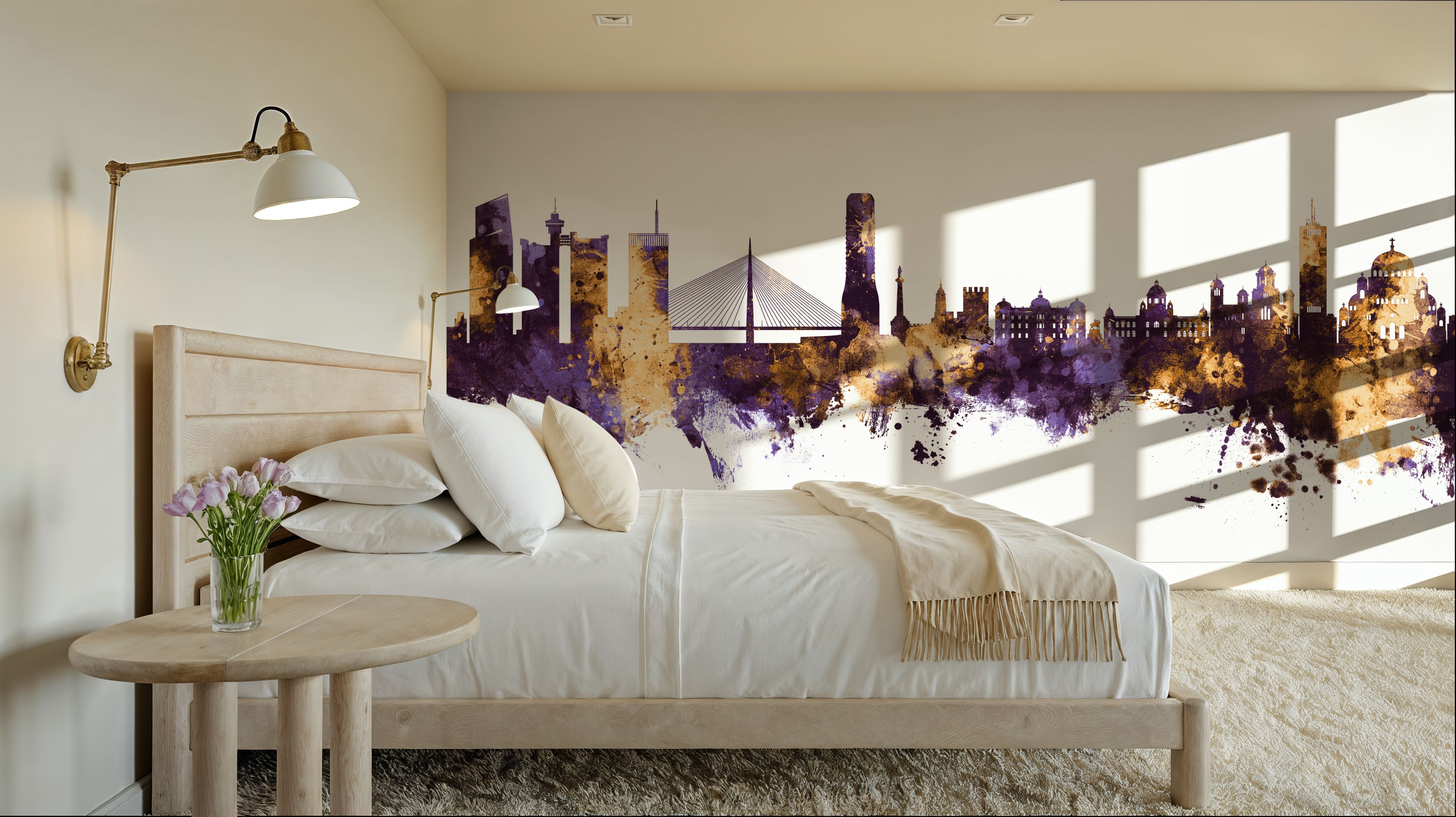 Belgrade Serbia Skyline Purple & Gold