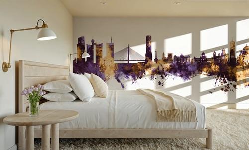 Belgrade Serbia Skyline Purple & Gold