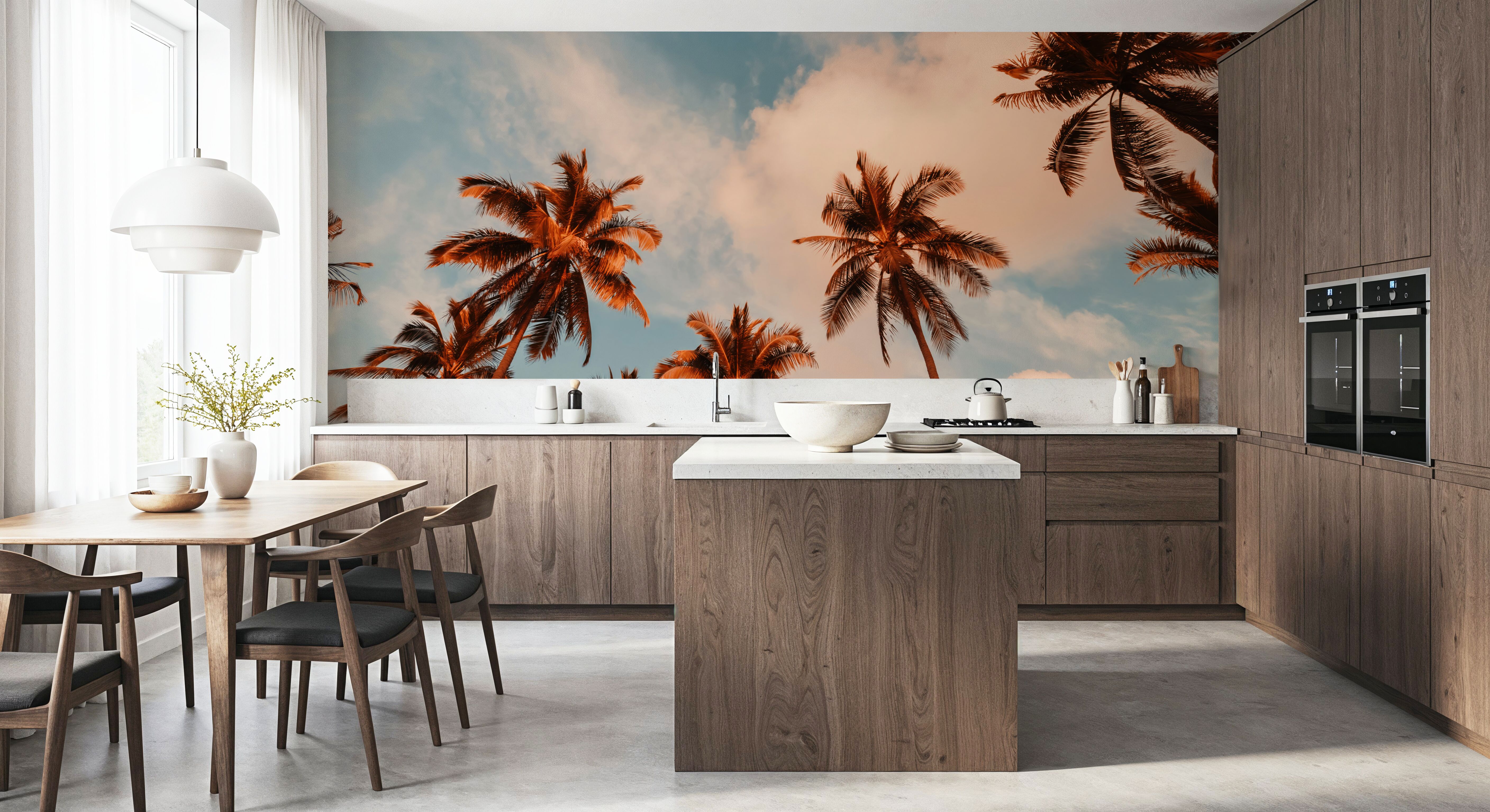 Golden Hour Palms, Wallpaper