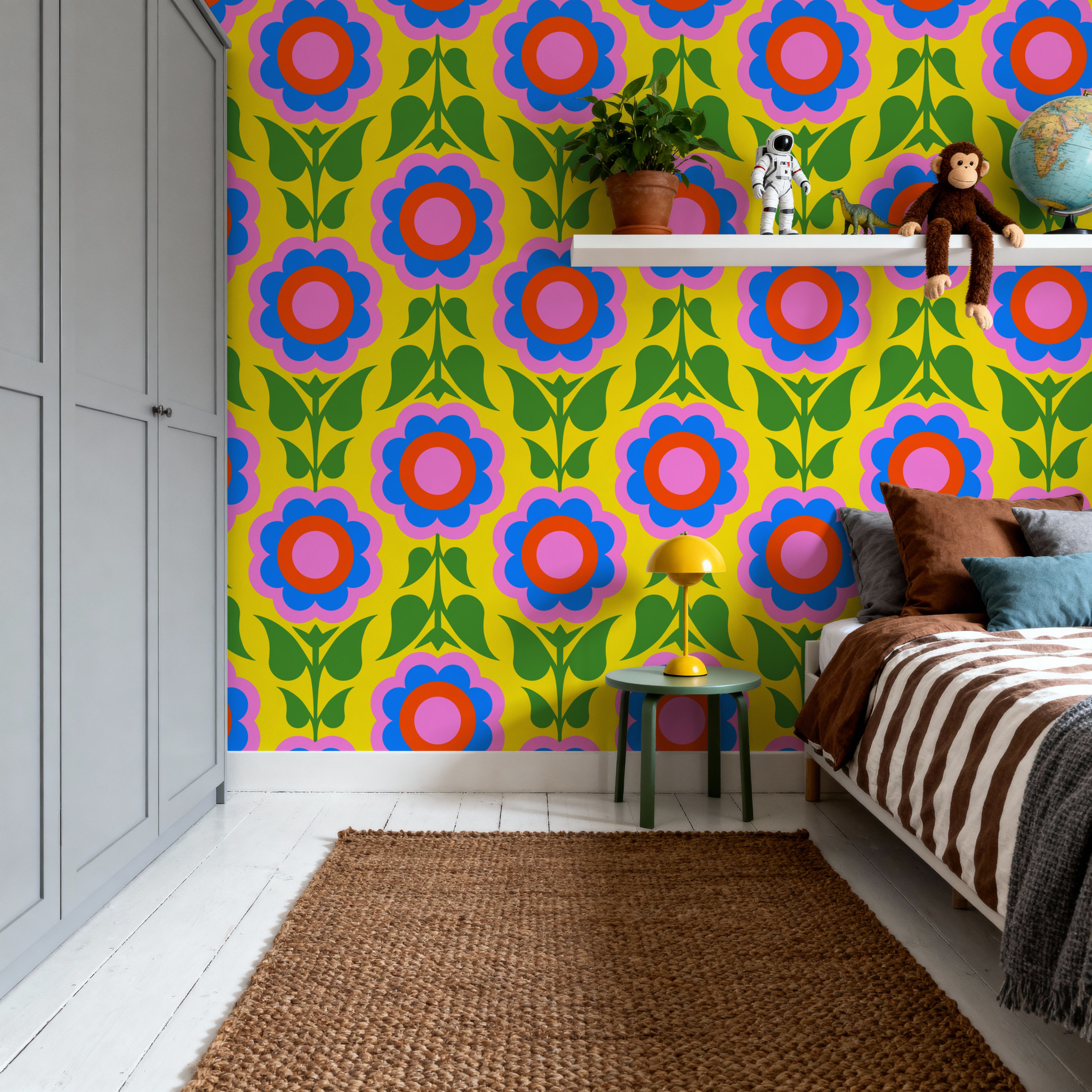 Retro Bold Blooms, Bright