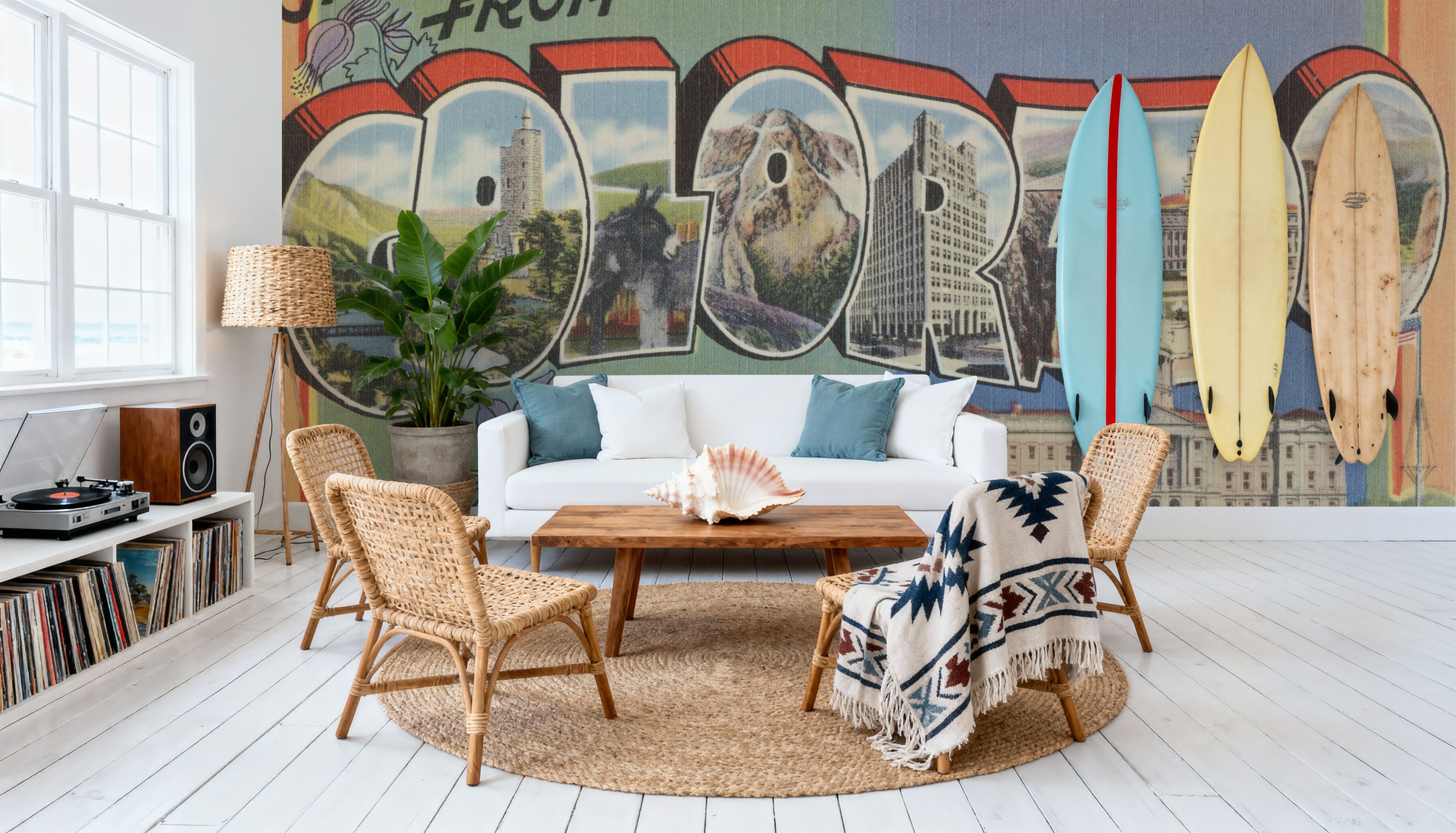 Greetings from Colorado - Screenprint Postcard, Wallpaper